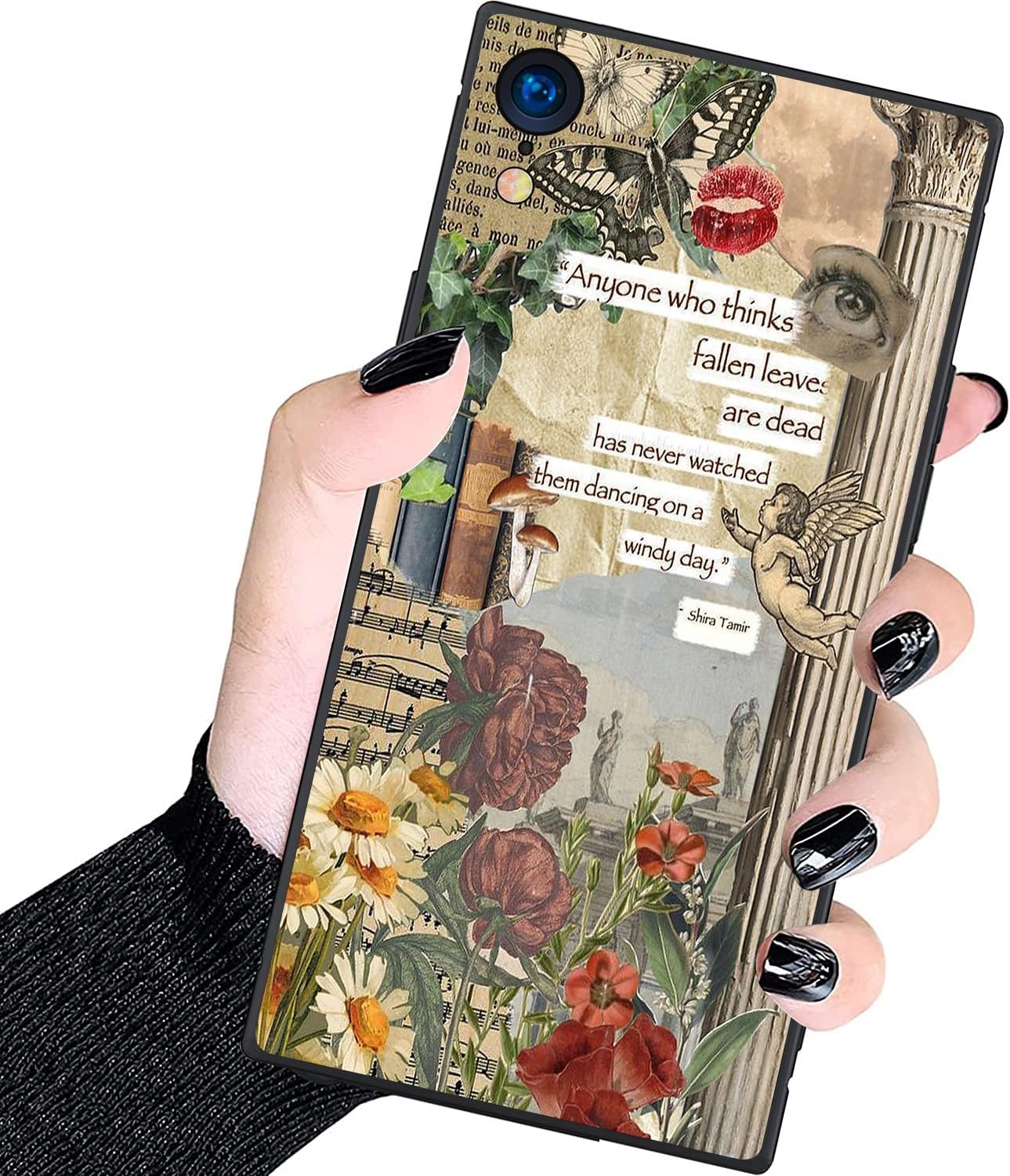 ZHUXUXITT Funda cuadrada de lujo para iPhone XR para mujer, elegante funda cuadrada de moda para mujeres y niñas, policarbonato duro + funda de