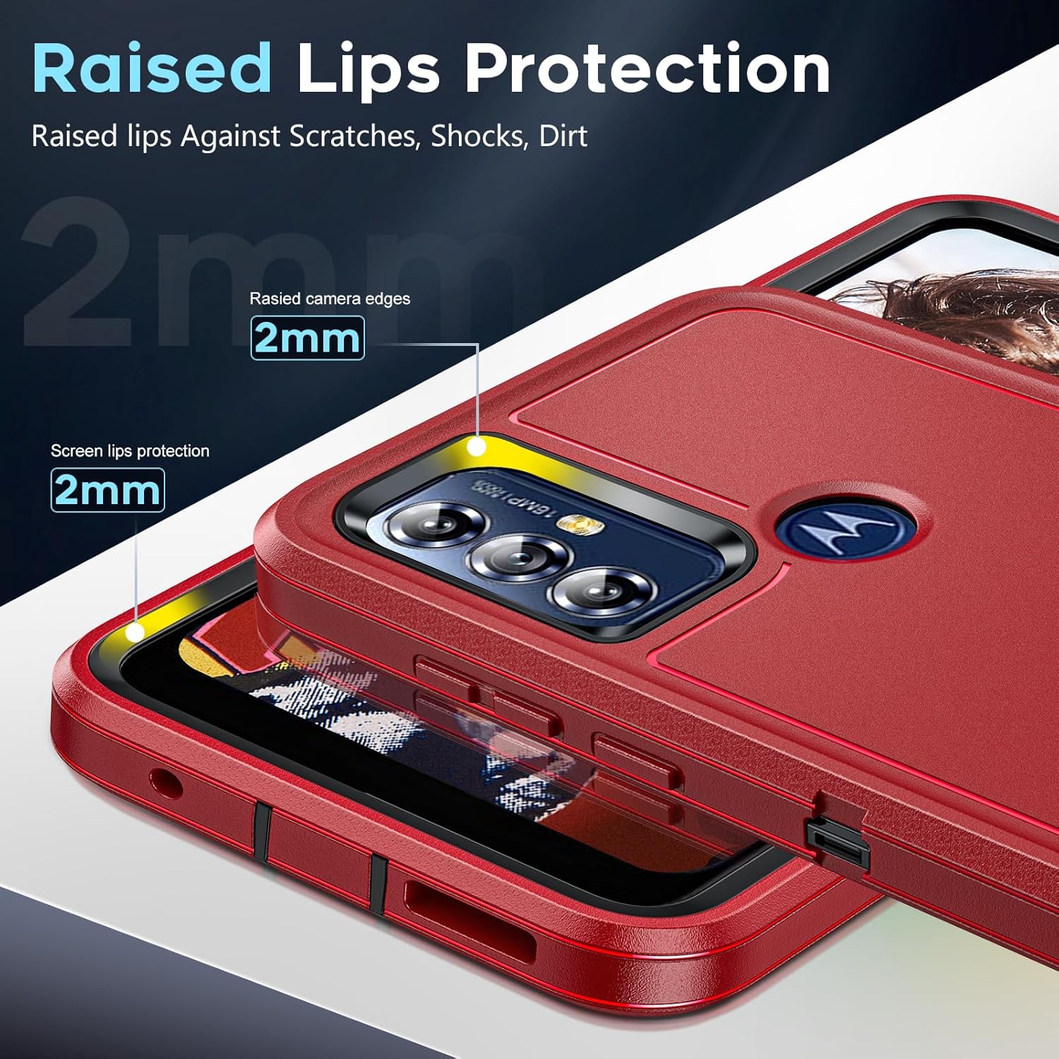 LeYi Funda para Moto G Play 2023 Funda para Motorola G Play 2023 con 2 protectores de pantalla, resistente 3 en 1 de grado militar, funda a prueba
