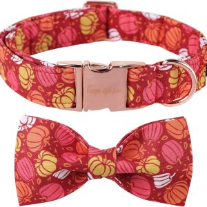Unique Style Paws Collar de perro de Halloween con lazo de algodón lindo collar de perro con lazo para perros pequeños, medianos y grandes, collar Unique Style Paws Collar de perro de Halloween con lazo de algodón lindo collar de perro con lazo para perros pequeños, medianos y grandes, collar