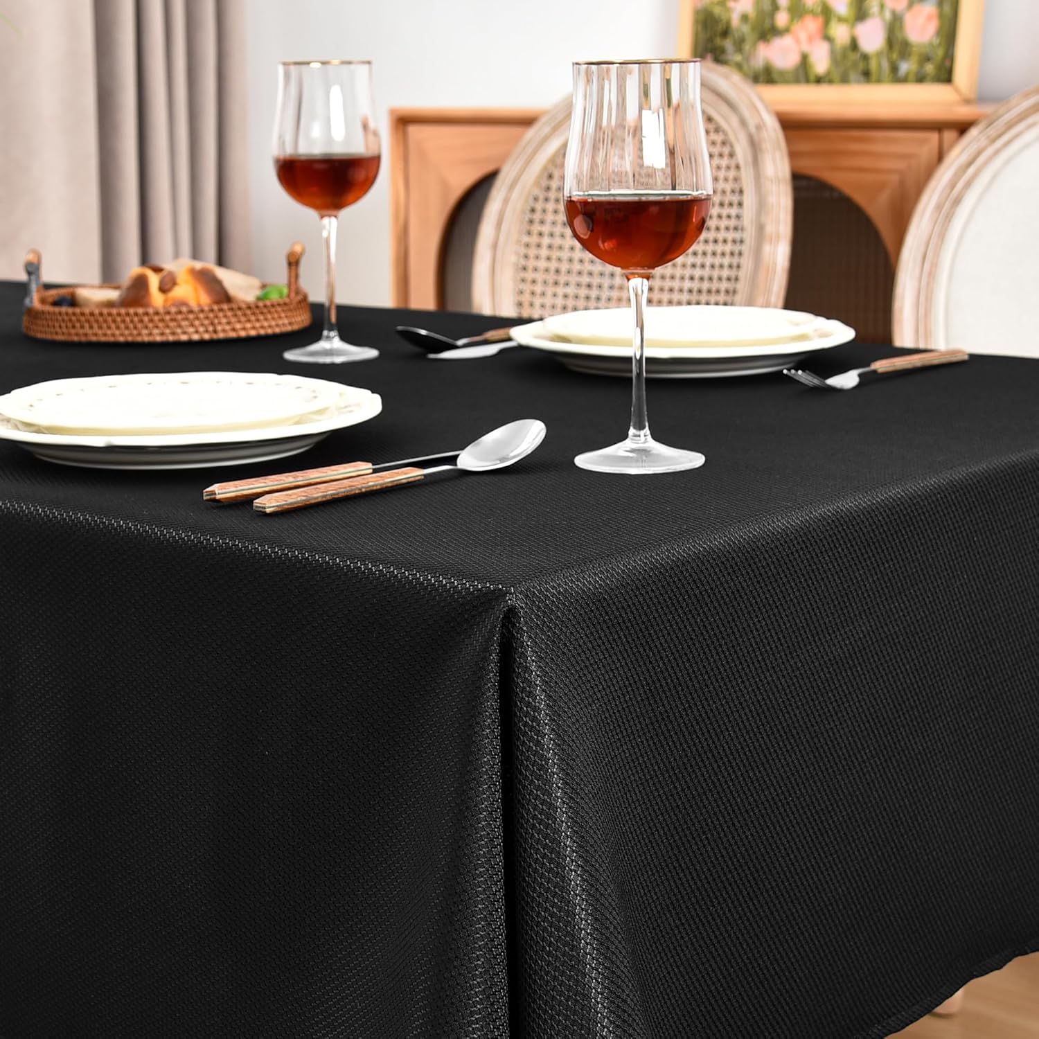 Fitable Paquete de 2 manteles cuadrados texturizados, ropa de mesa de tela con aspecto de lino para mesa de cartasmesa de café de 4 pies, fundas