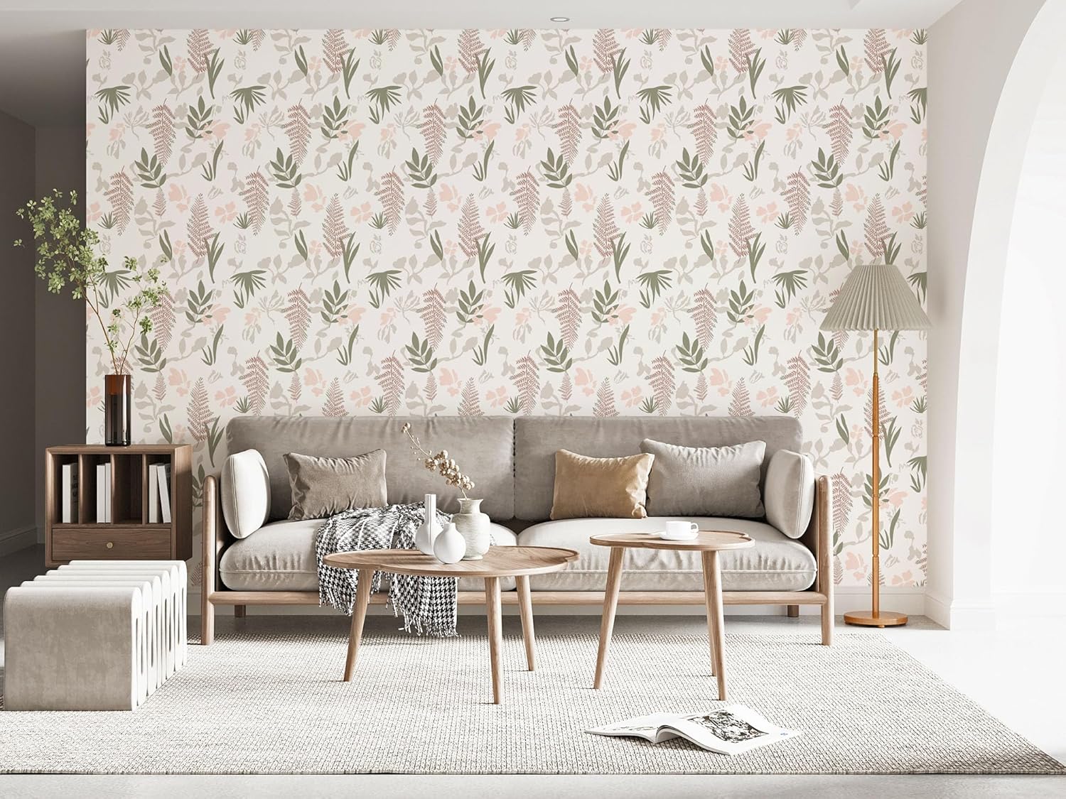 Akywall Papel tapiz floral para despegar y pegar, papel de contacto vintage, extraíble, bohemio, texturizado, retro, autoadhesivo, extraíble, rollo