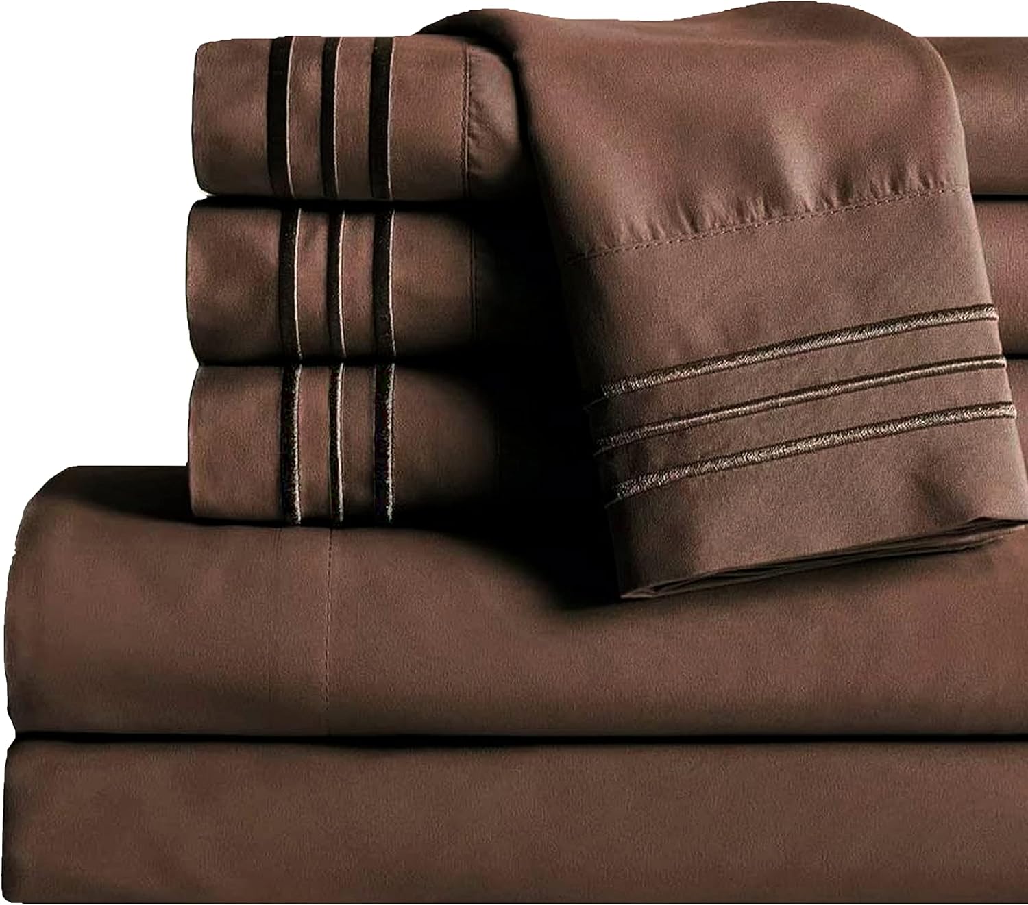 Mocassi Juego de sábanas tamaño matrimonial, sábanas y fundas de almohada de lujo para hotel de 1800 Premier – Sábanas ultrasuaves, transpirables y