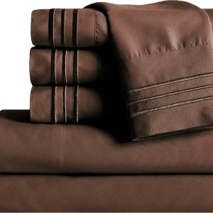 Mocassi Juego de sábanas tamaño matrimonial, sábanas y fundas de almohada de lujo para hotel de 1800 Premier – Sábanas ultrasuaves, transpirables y Mocassi Juego de sábanas tamaño matrimonial, sábanas y fundas de almohada de lujo para hotel de 1800 Premier – Sábanas ultrasuaves, transpirables y