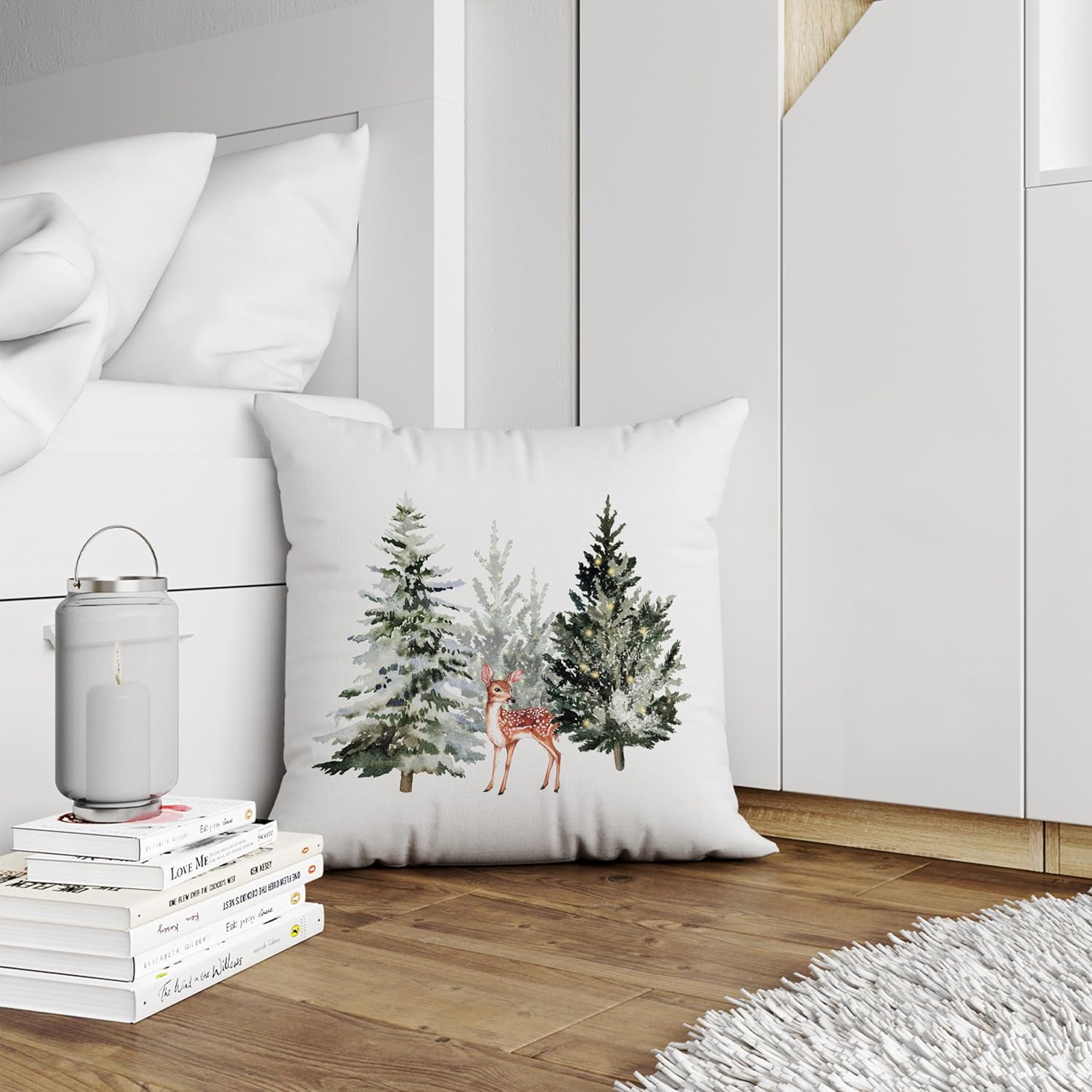 uinwk Fundas de almohada de árbol de Navidad de 18 x 18 pulgadas, funda de almohada de Feliz Navidad, fundas de almohada para árbol de Navidad,