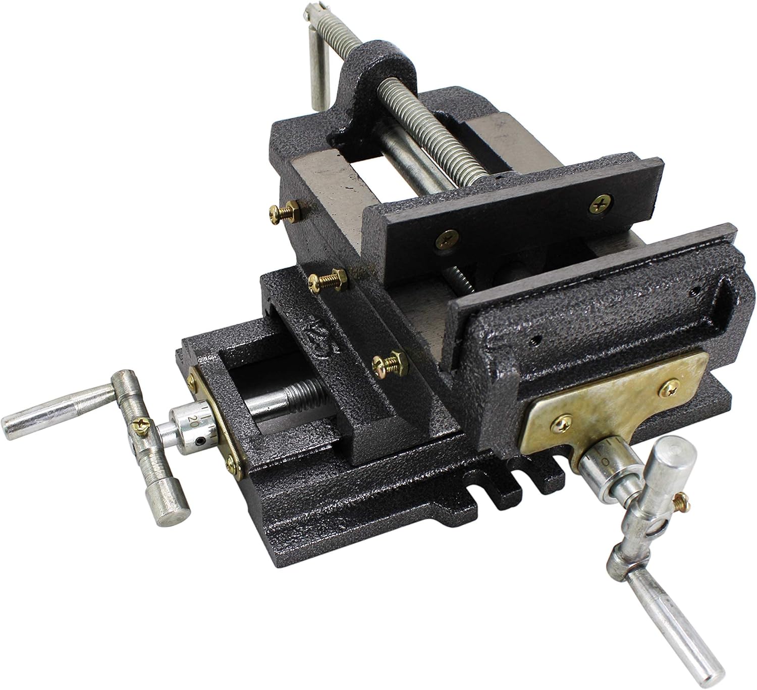 (R) Prensa de taladro de máquina de abrazadera de tornillo de diapositiva cruzada resistente de 2 vías, 4 pulgadas, tornillo de banco compuesto X-Y