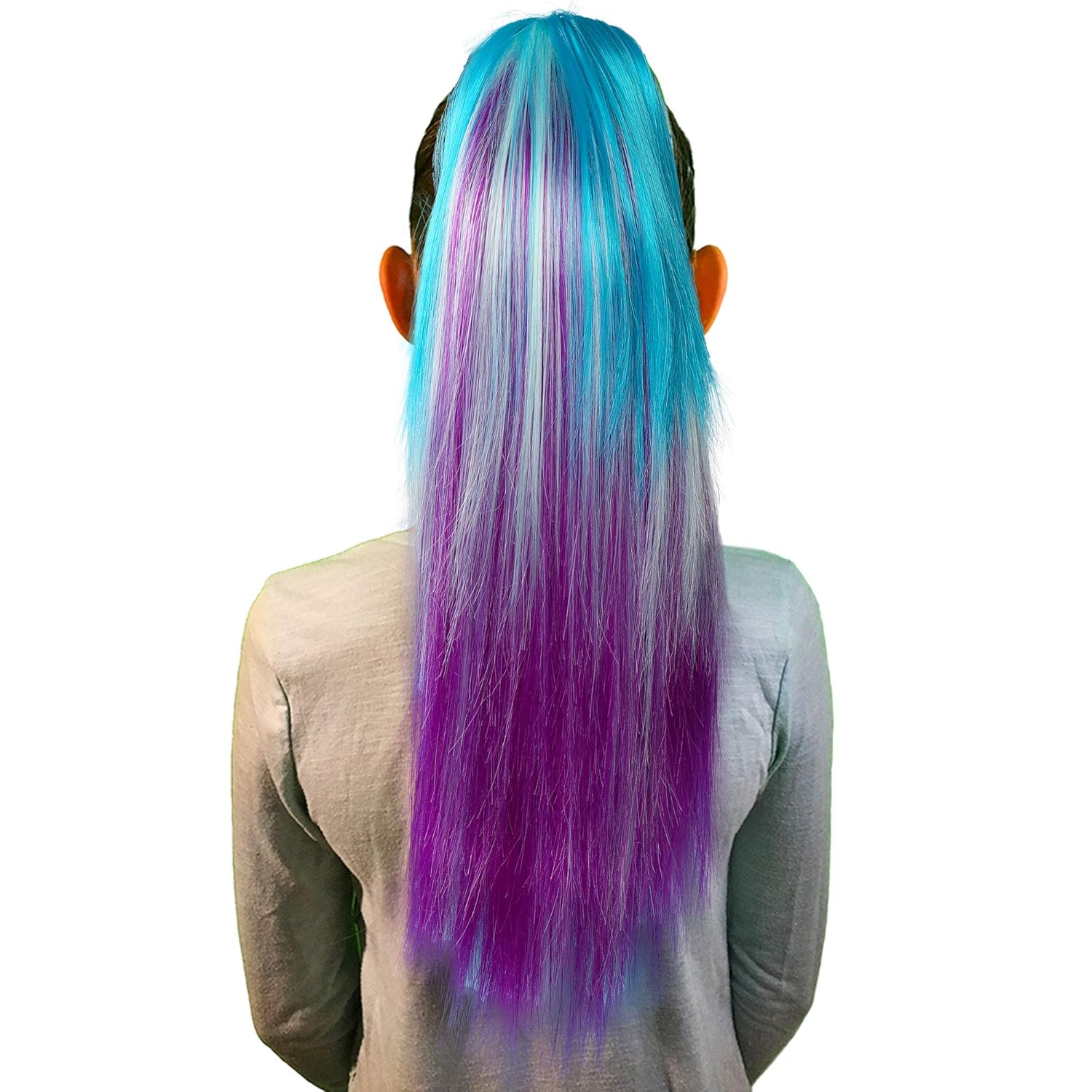Extensiones de cabello de cola de caballo de fibra sintética de lujo, resistentes al calor y a los enredos, extensiones de cabello de colores para