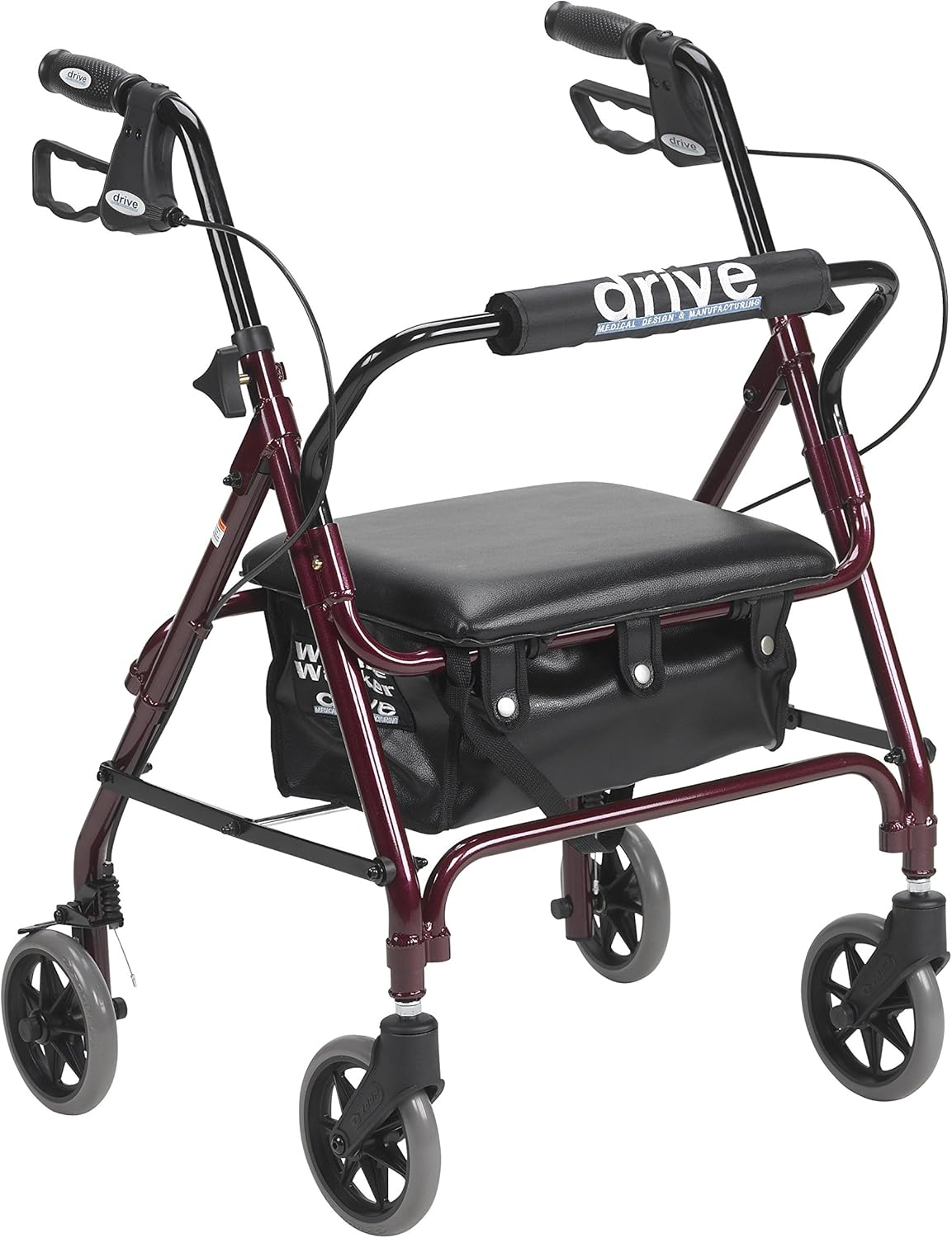 Drive Medical Rollator Junior con asiento acolchado, rojo