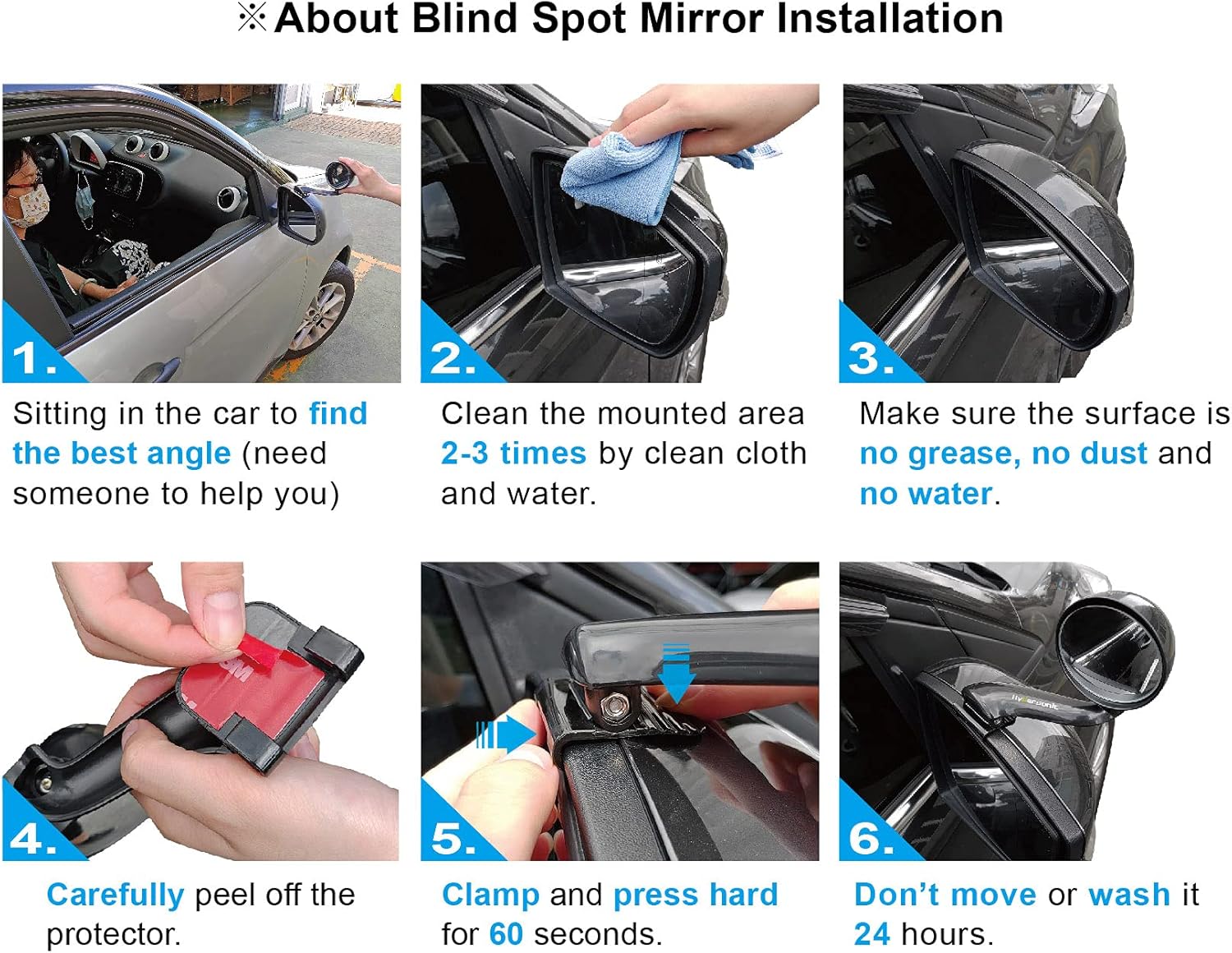 Espejo retrovisor ancho para automóvil, espejo retrovisor ajustable, espejo de punto ciego, espejos laterales exteriores para auto, espejos