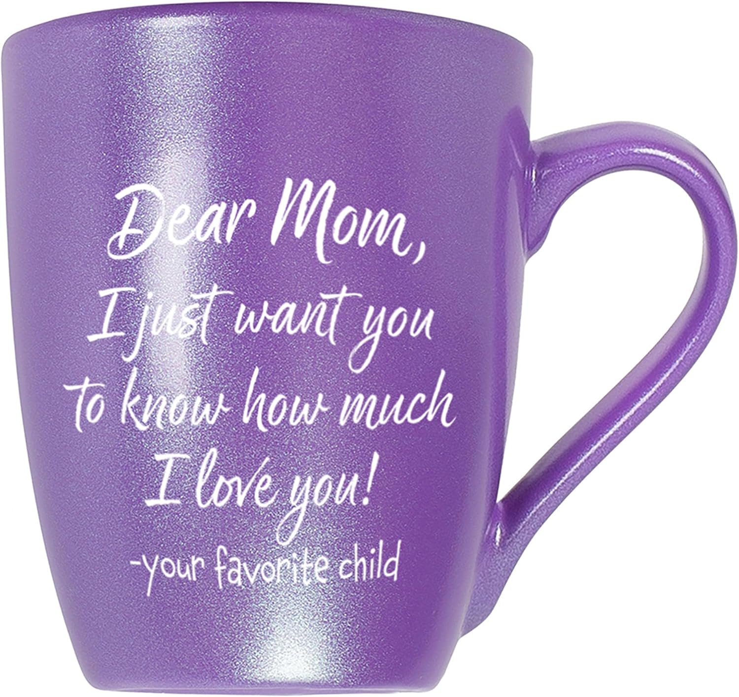 Elanze Designs Dear Mom I Love You – Your Favorite Child Passion Purple Taza de café de porcelana de hueso de 10 onzas