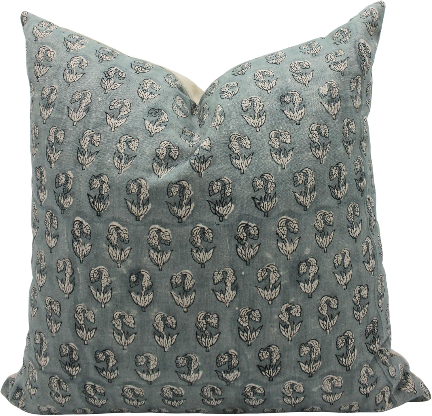 Fabritual Pure Linen – Funda de almohada de lino puro, almohada para exteriores con estampado de telar a mano, funda de cojín hecha a mano con