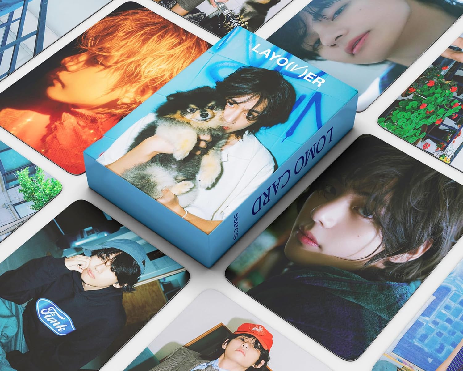 V Layover – Juego de tarjetas fotográficas de 55 piezas 2023 V Tae Hyung Solo Album Layover Lomo Cards Bangtan Boys Merchandise Regalo para
