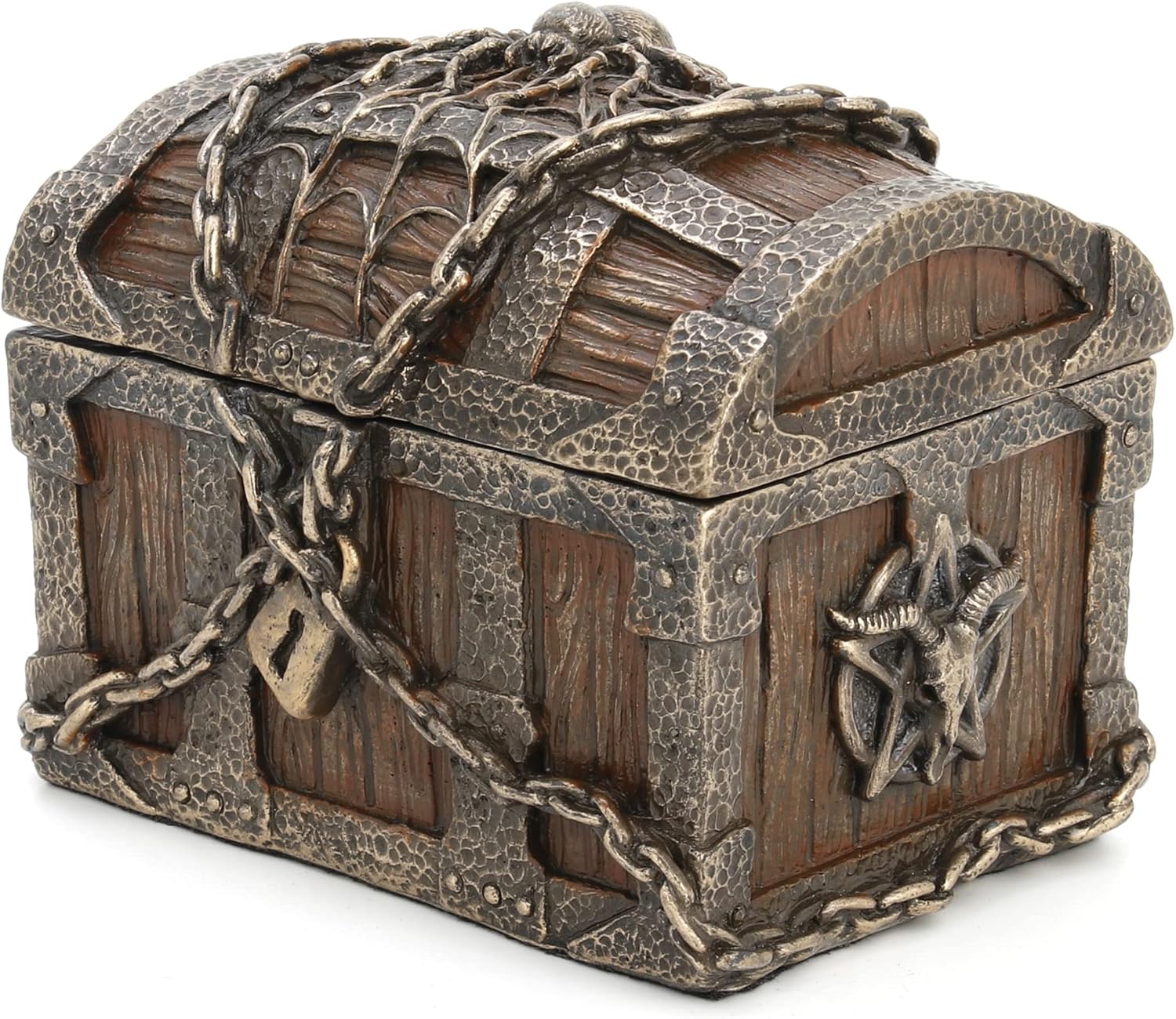 Veronese Design 3 18″ Pentagrama Cabeza de Cabra Mística Heirloom Pecho de resina fundida en frío Estatua de bronce