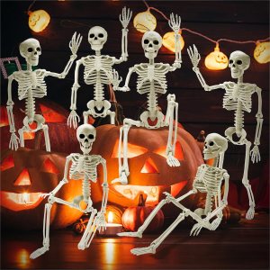Paquete de 6 esqueletos decorativos de Halloween, esqueleto pequeño posable de 16 pulgadas de cuerpo completo con articulaciones móviles, esqueletos Paquete de 6 esqueletos decorativos de Halloween, esqueleto pequeño posable de 16 pulgadas de cuerpo completo con articulaciones móviles, esqueletos