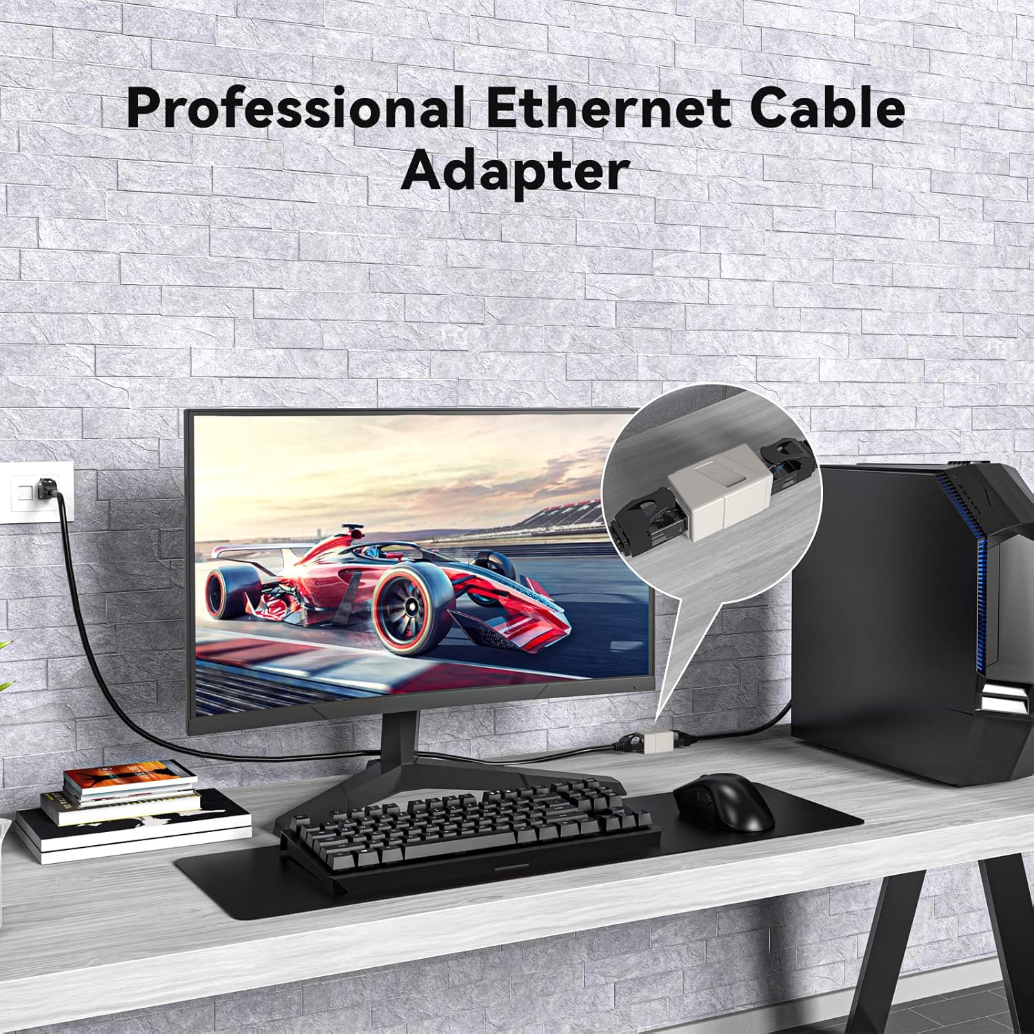 Acoplador RJ45, paquete de 3 adaptadores Ethernet hembra a hembra, adaptador extensor de cable Ethernet, modular recto de 8 pines, conectores de red