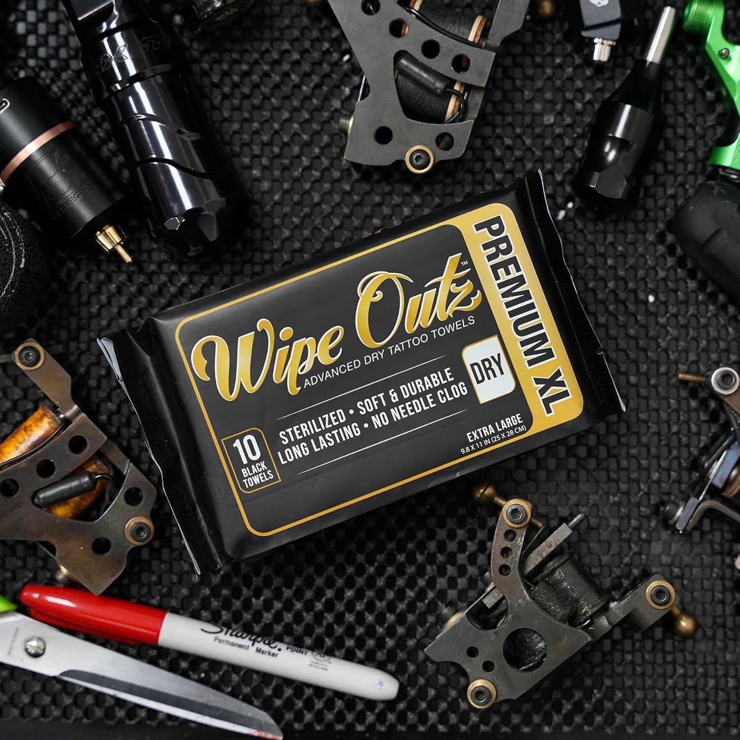 Wipe Outz Toallas de tatuaje extragrandes DRY  Toallitas de tatuaje premium para durante el cuidado posterior de tatuajes, Pmu y tatuajes  Toallitas