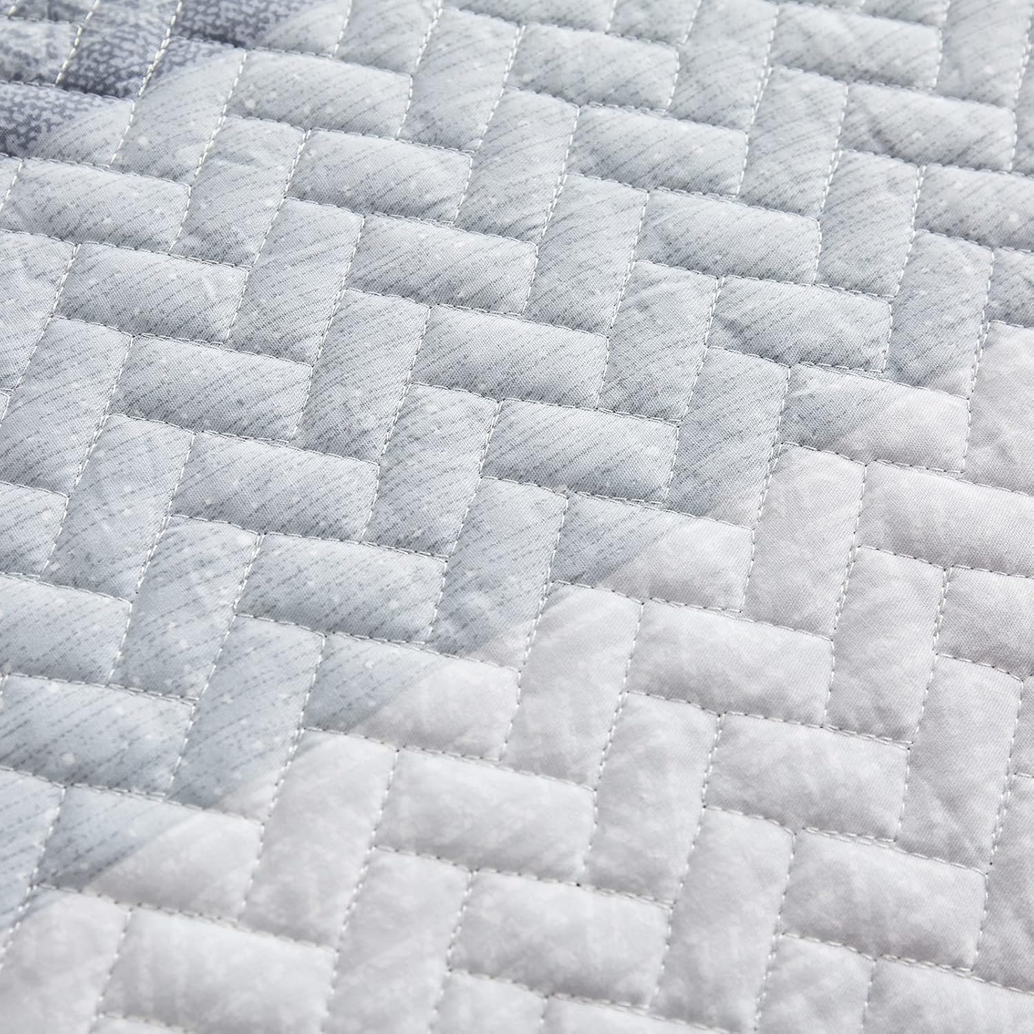 Juego de edredón de algodón a rayas tamaño King con rayas azul marino, blanco, azul, gris, algodón suave, reversible, juego de ropa de cama de 3