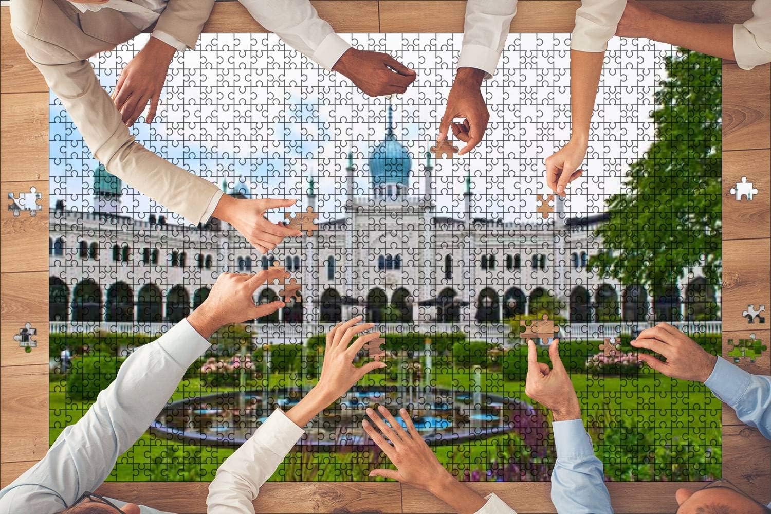 Rompecabezas de madera 1000 piezas Parque de atracciones Tivoli en Copenhague Dinamarca Rompecabezas para niños o adultos Juguetes educativos Juego