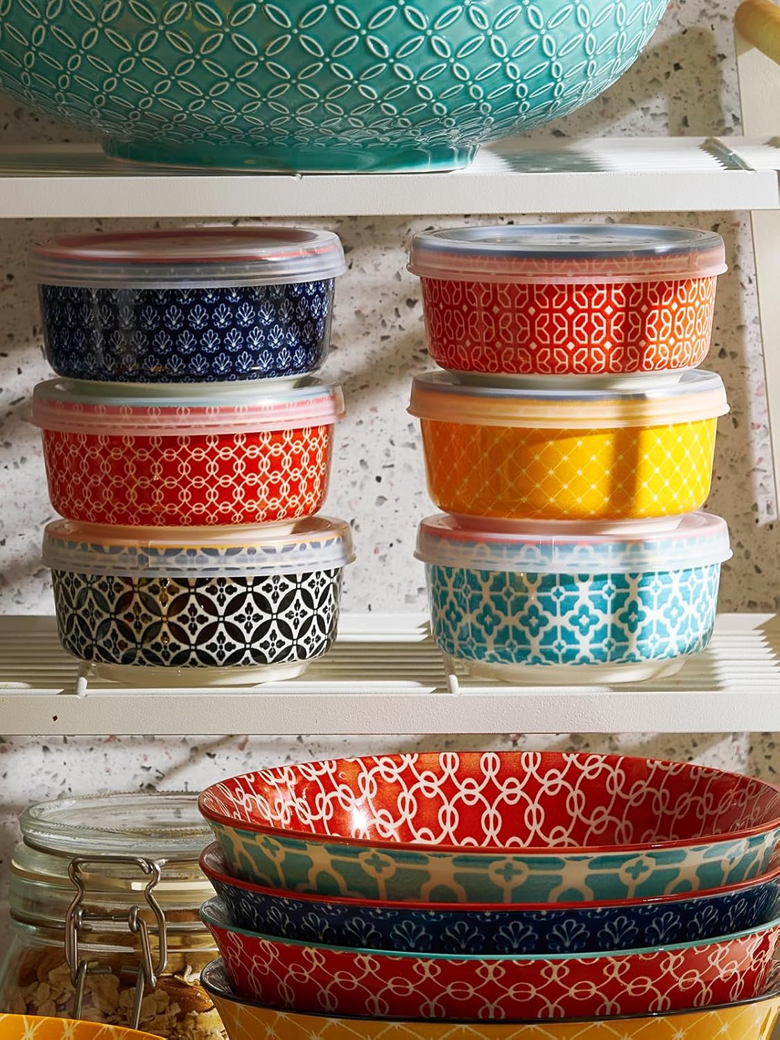 DOWAN Tazones de inmersión con tapas, tazas de cerámica para salsa de condimentos, cuencos de salsa de inmersión de 4.7 onzas para embutidos,