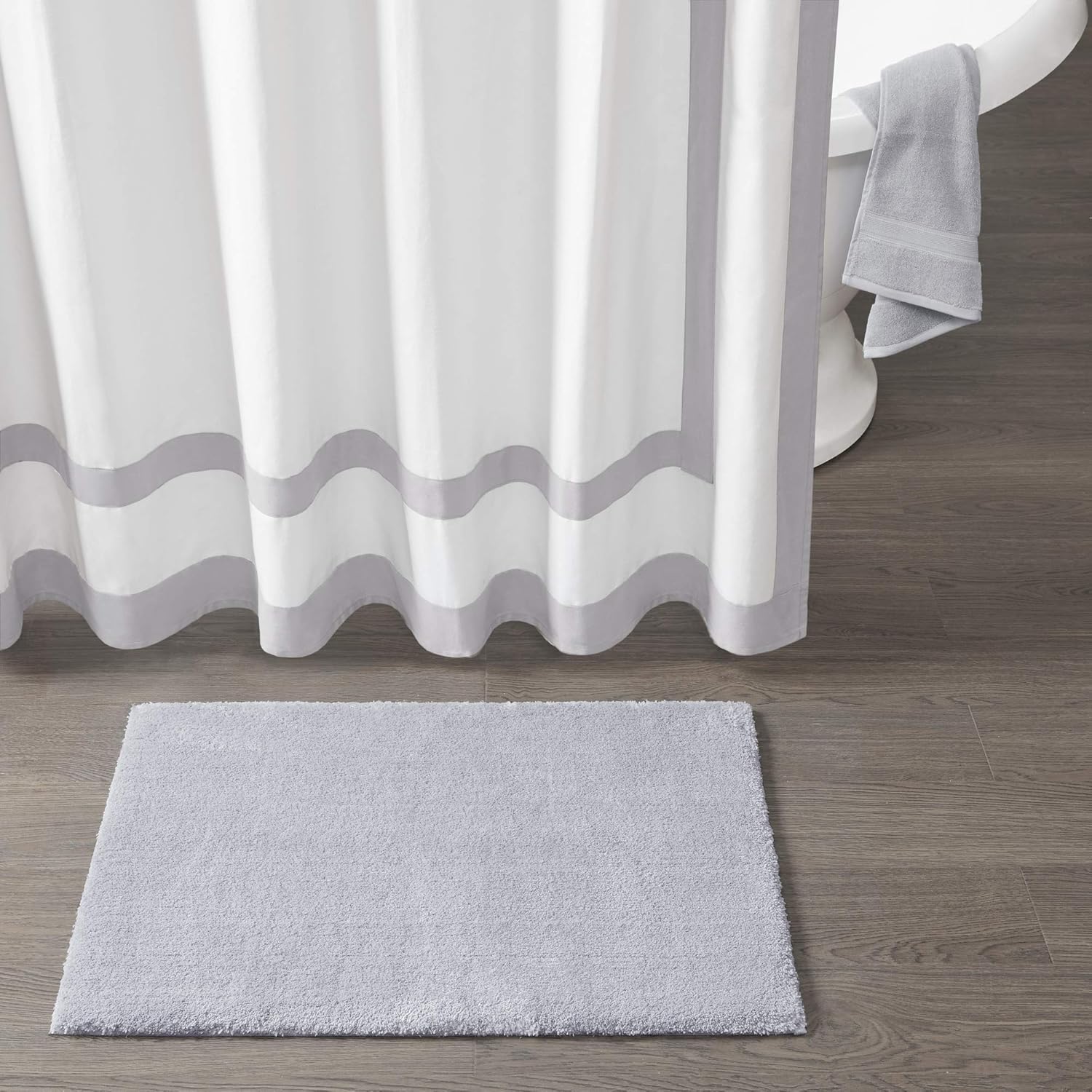 MADISON PARK SIGNATURE Marshmallow – Alfombra de baño antideslizante, de felpa lujosa, absorbente, de secado rápido, diseño de spa, decoración de