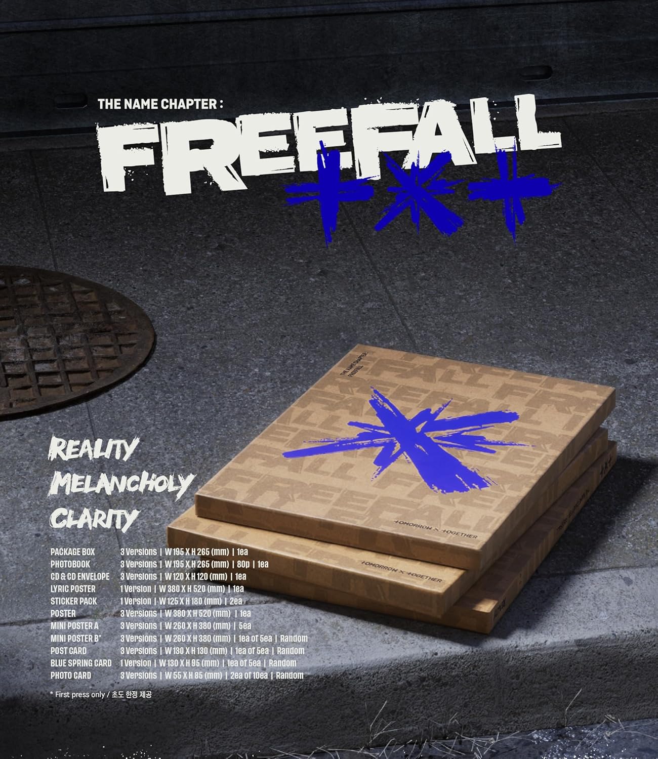 TXT – El capítulo del nombre FREEFALL 3th Album SET+ Beneficio de pedido anticipado + Juego de tarjetas fotográficas adicionales