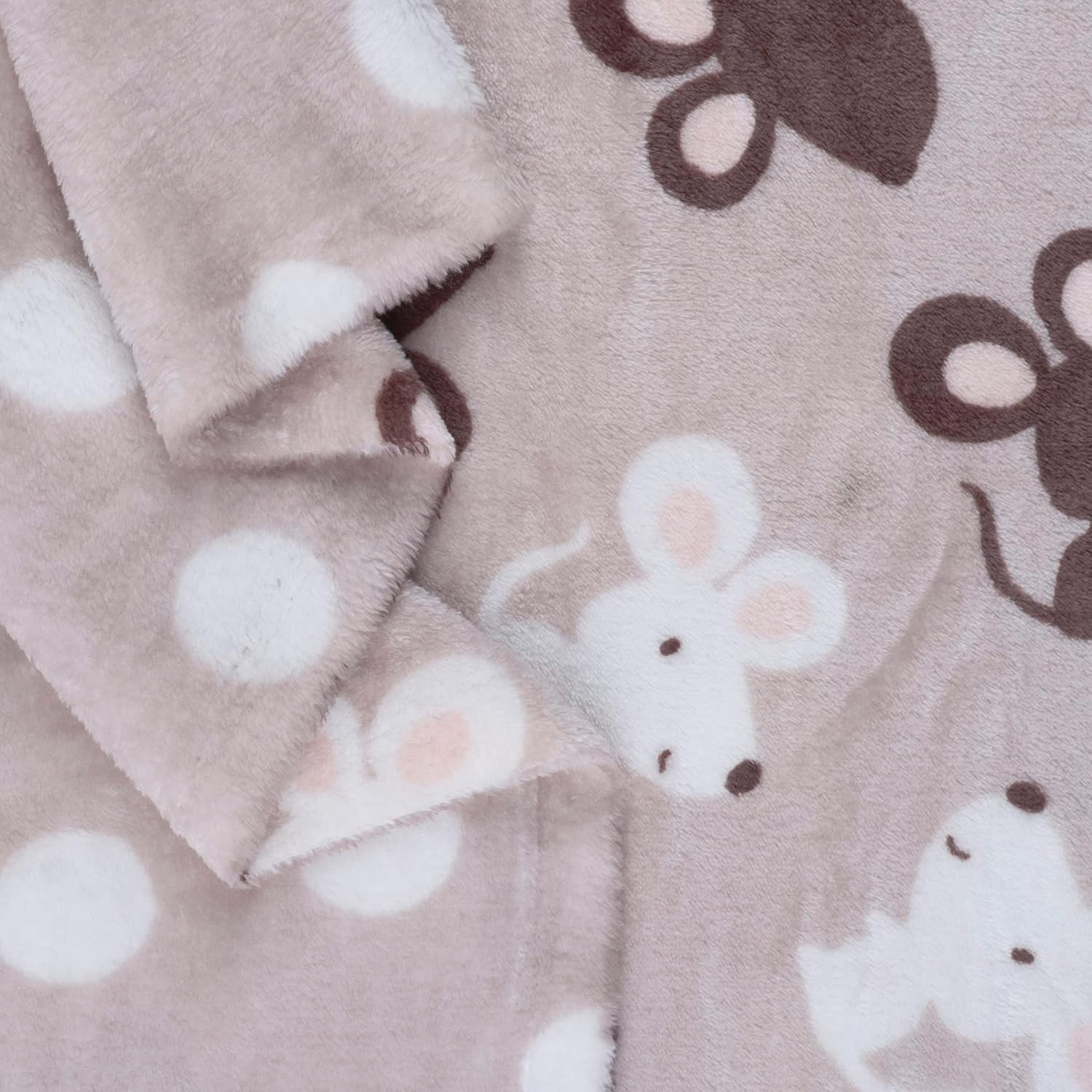 Mook Fabrics Ratón de franela polar de 2 caras KC 4014, corte gris por yarda