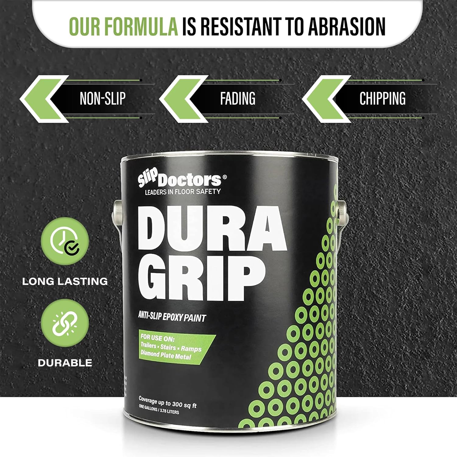 Dura Grip – Pintura antideslizante (cuarto de galón, arena) para hormigón, madera, azulejos y metal, revestimiento antideslizante para pisos,