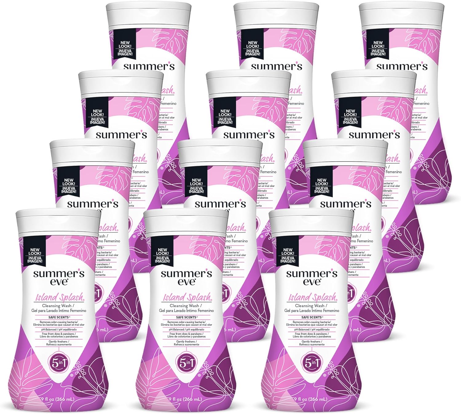 Summer’s Eve Island Splash – Jabón corporal refrescante diario para todo tipo femenino, elimina el olor, lavado femenino pH equilibrado, 9 onzas