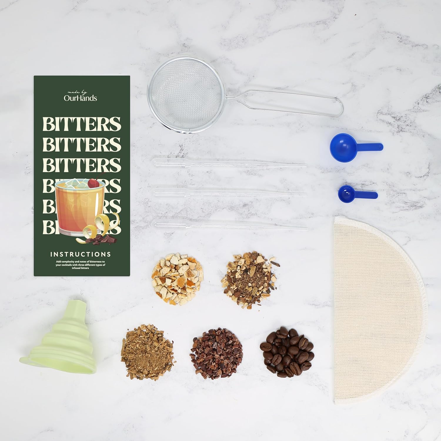 Kit de infusión de amargos de OurHands – Haz café, naranja y chocolate amargo para dar vida a tus cócteles