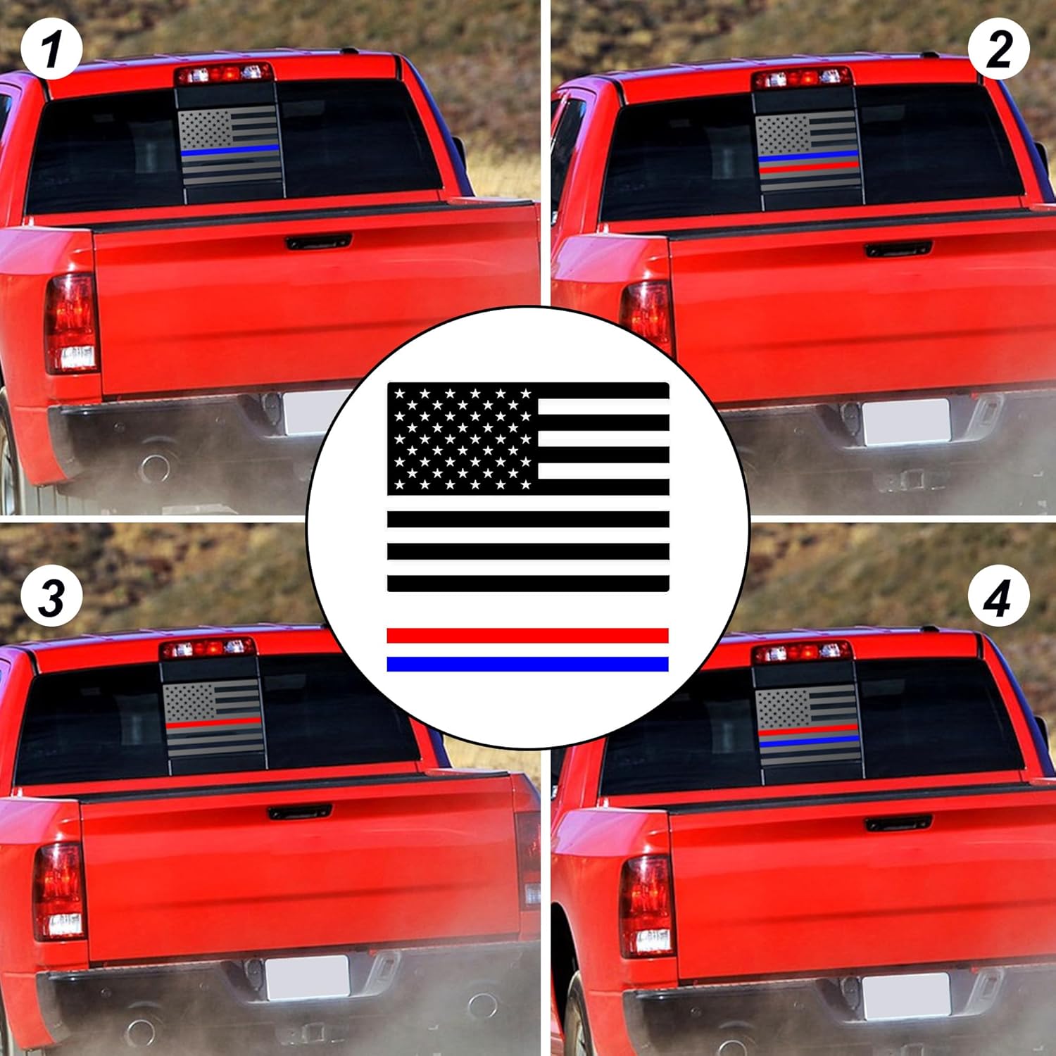 Calcomanía de vinilo para ventana trasera trasera central compatible con Nissan Titan 2013-2022 con la bandera estadounidense negra mate (equipada