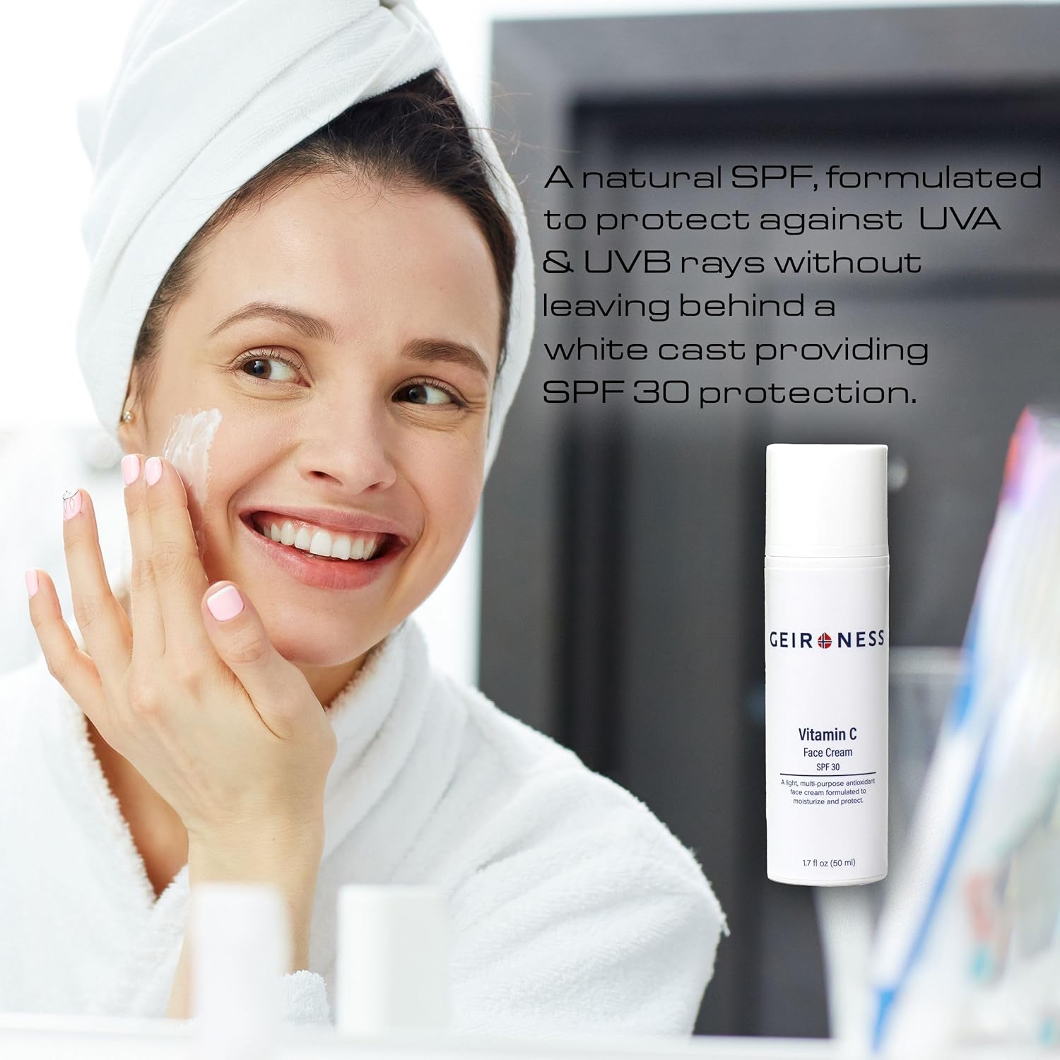 Geir Ness Crema de día con vitamina C – SPF 30 – Crema hidratante de día antienvejecimiento