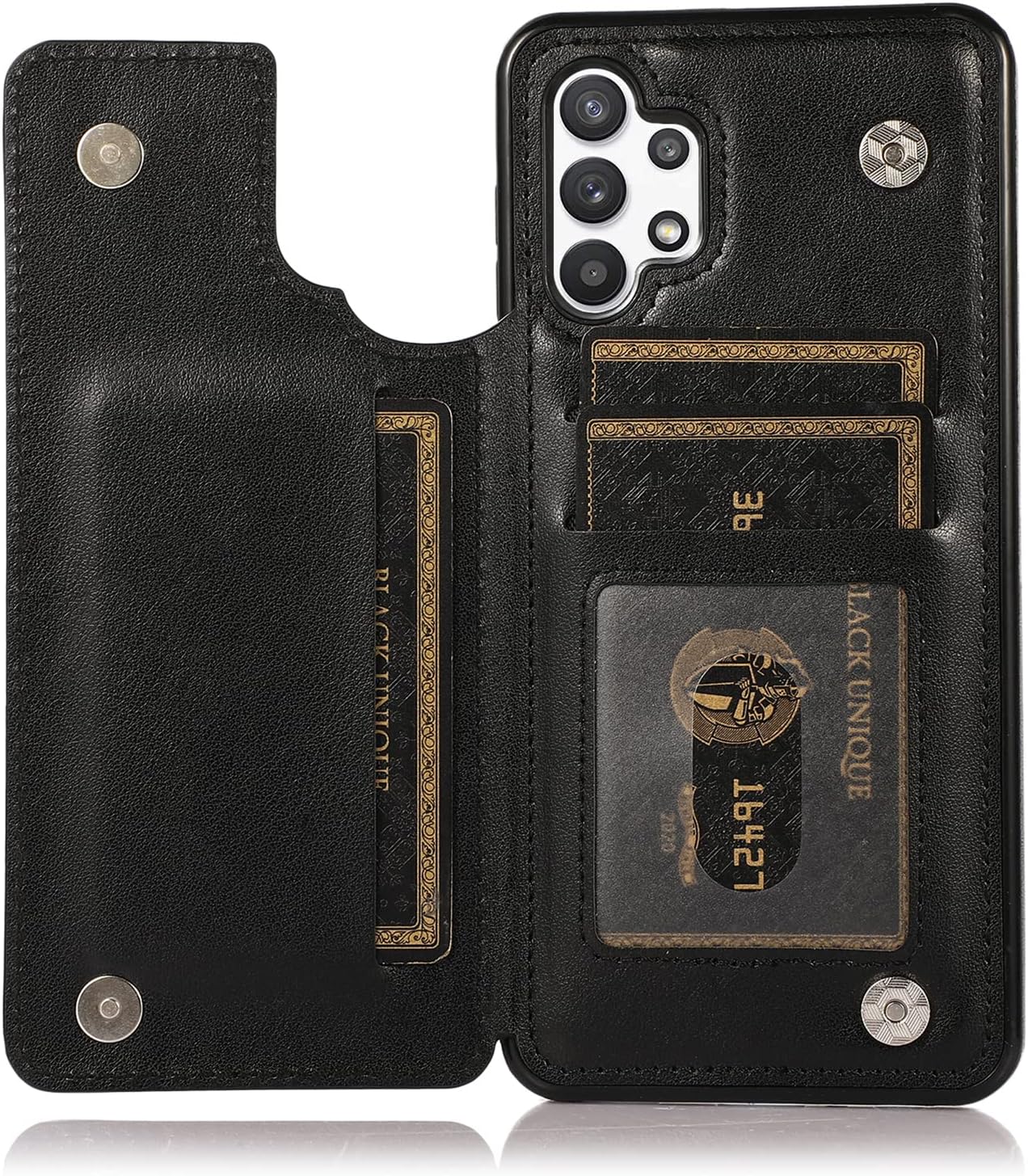 Funda de teléfono para Samsung Galaxy A32 5G de 6.5 pulgadas con protector de pantalla de vidrio templado, tarjeterotarjeterocartera, soporte para
