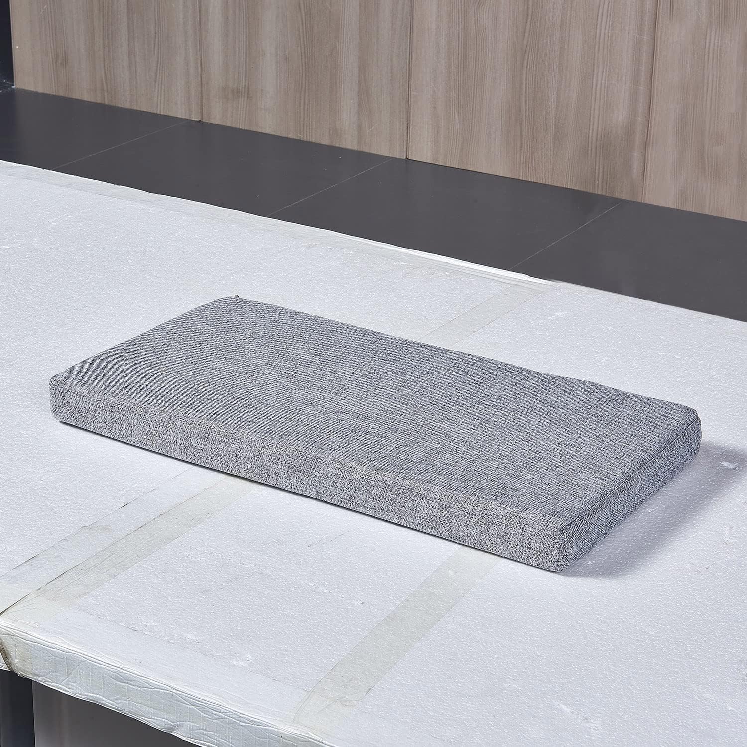 Cojín de banco de piano para almacenamiento de zapatos en interiores con lazos, almohadilla de banco de picnic antideslizante para cocina, mesa de
