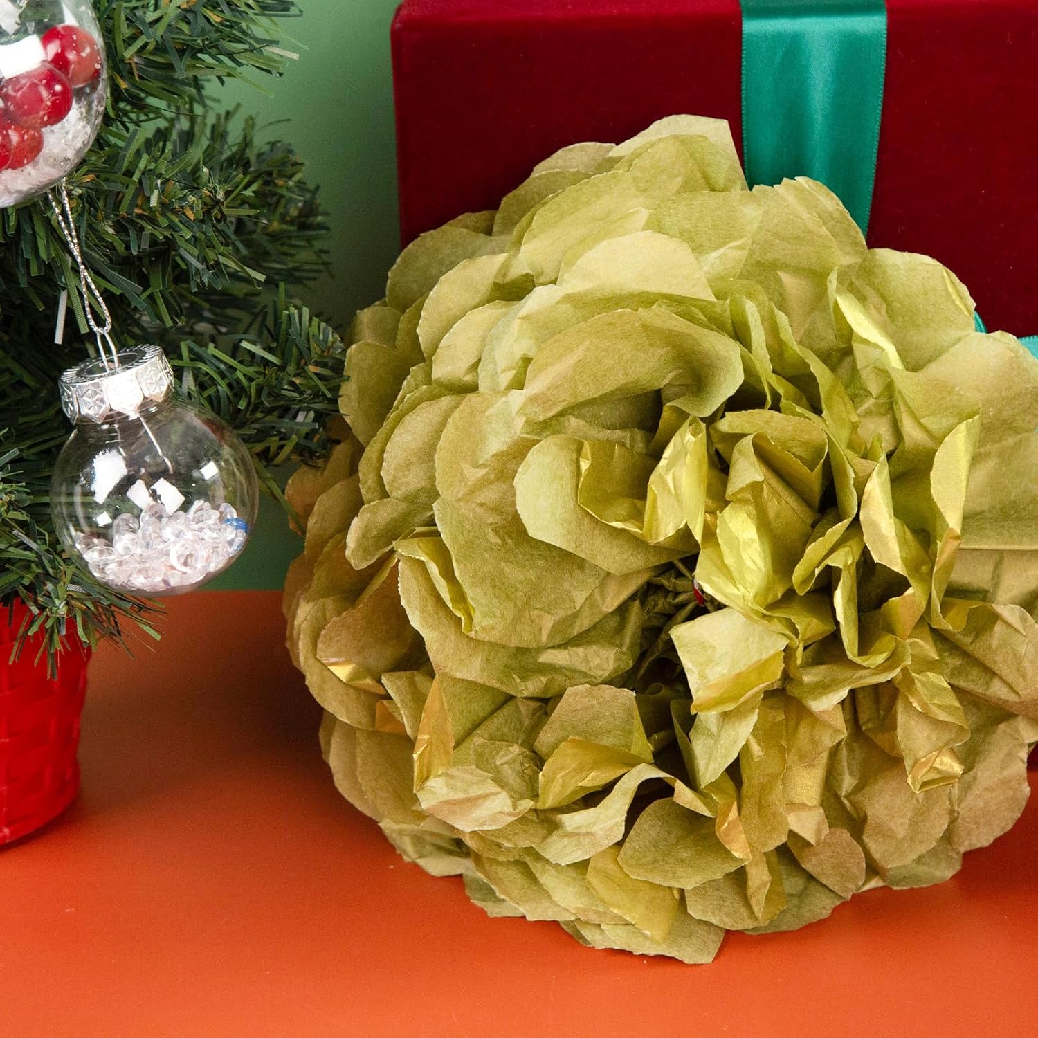 Shindel 86 hojas de papel de seda metálico dorado, papel de seda dorado para bolsas de regalo, embalaje de manualidades