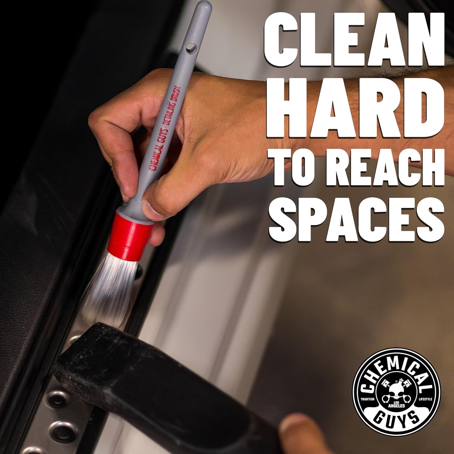 Chemical Guys ACC600 – Juego de cepillos para detalles interiores todo en los detalles (ideal para automóviles, camiones, SUV, caravanas y más)