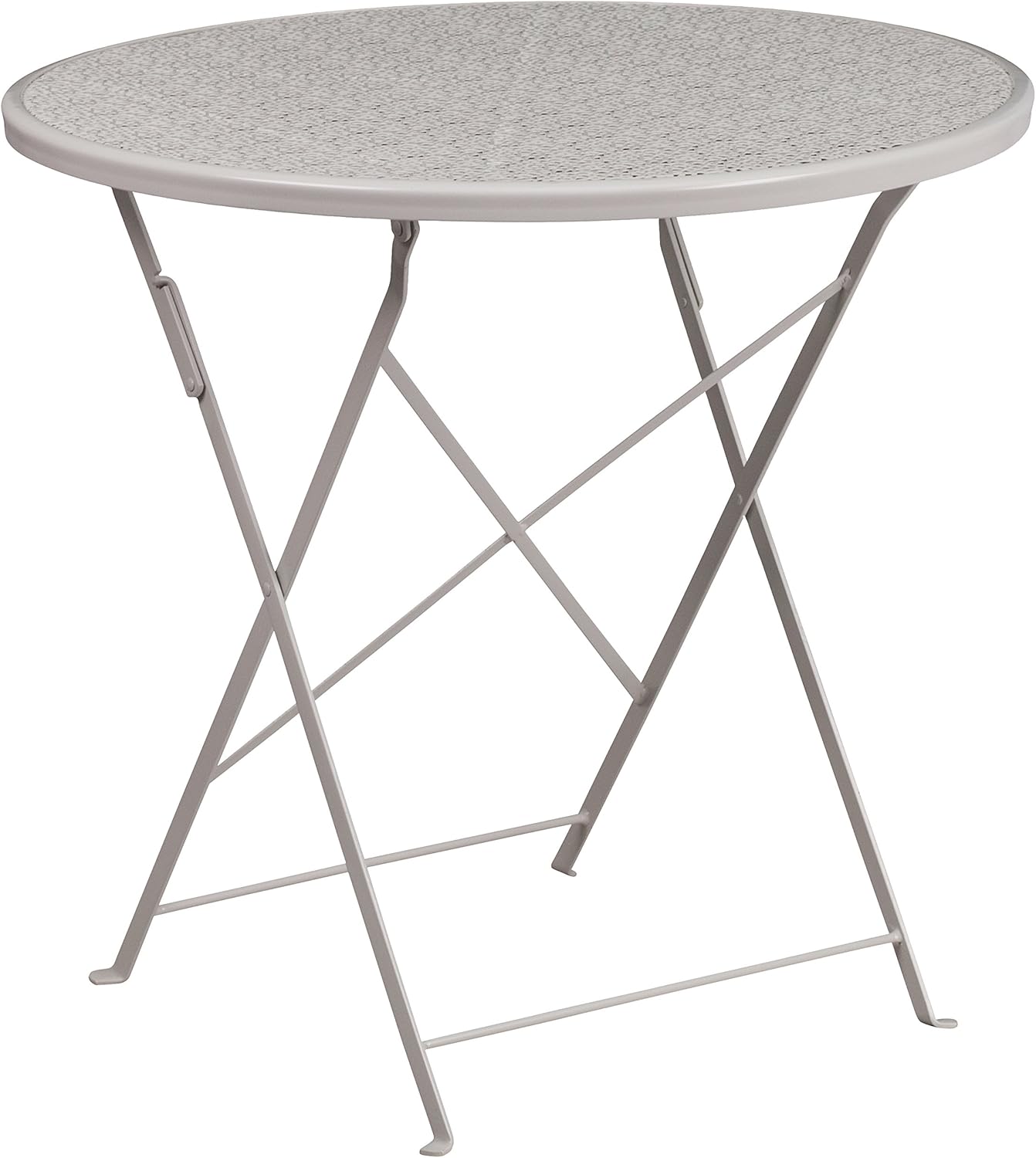 Flash Furniture – Mesa plegable de acero para interiores y exteriores de acero negro cuadrado de grado comercial