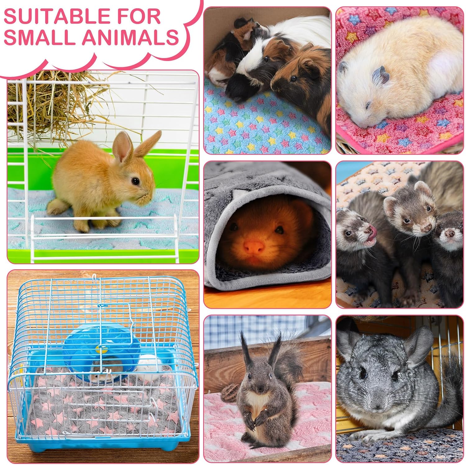 20 piezas de manta de forro polar PET pequeña, lavable, impermeable, ropa de cama para animales pequeños, cobayas, cachorros, perros, gatos,