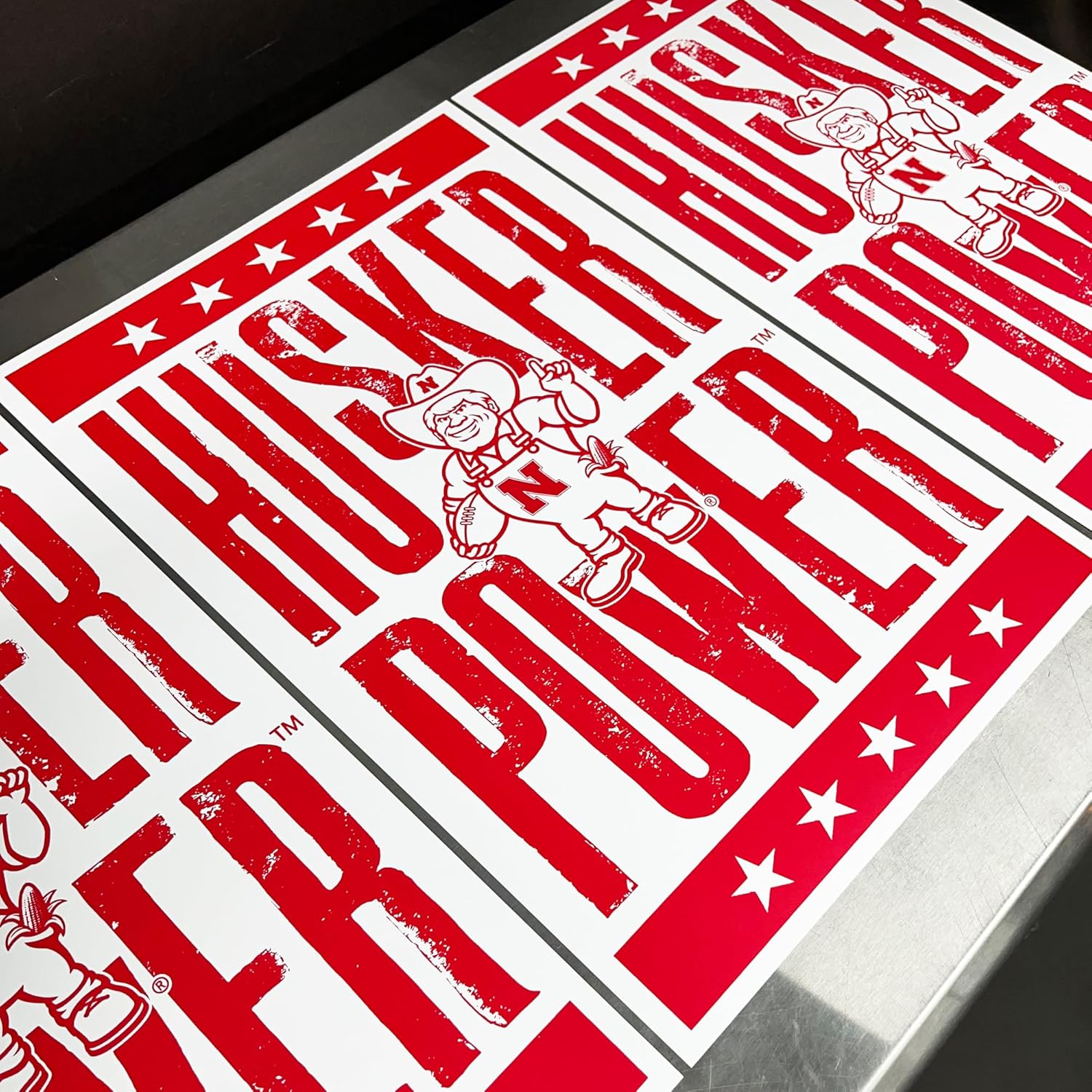 Nebraska Cornhuskers Gift – Husker Power Letterpess Poster – Officially Licensed Art Print – 13×19″ – Husker Gift (No Frame)