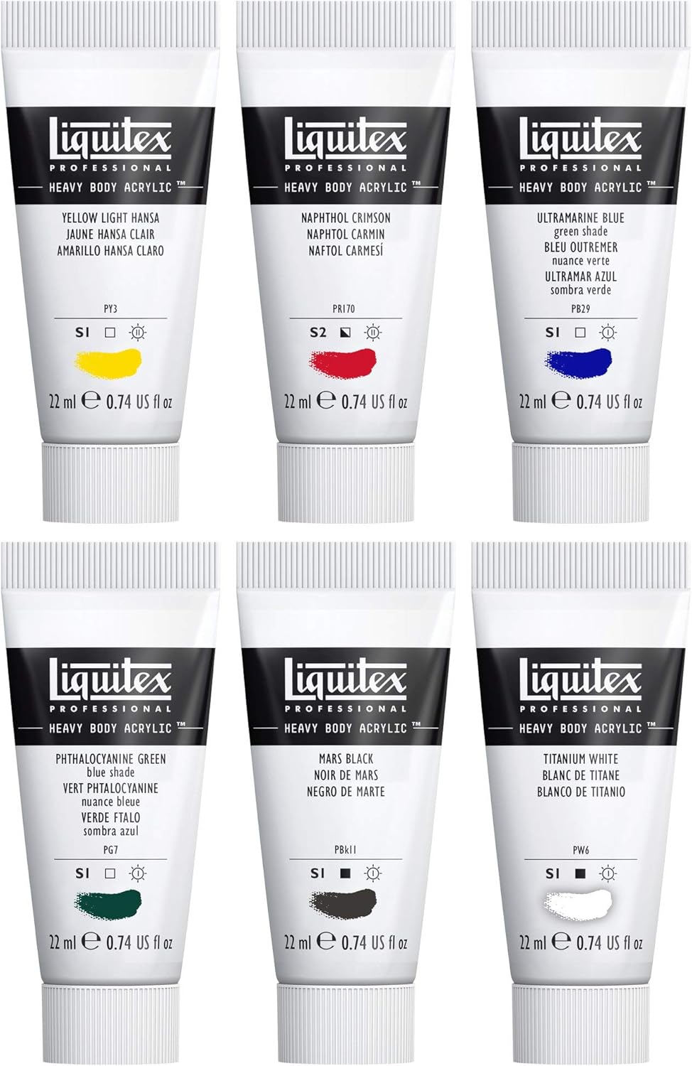Juego de 4 acrílicos Liquitex profesionales de cuerpo de pesado
