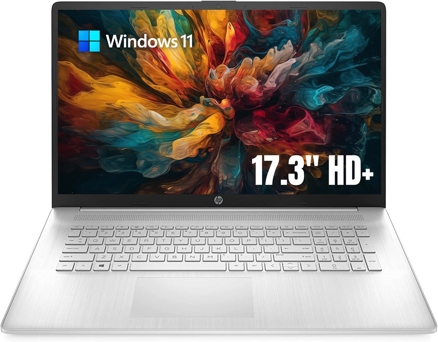HP Laptop insignia HD+ con pantalla de 17.3 pulgadas con almacenamiento portátil P500 de 250 GB, Intel Quad Core, teclado de tamaño completo, HDMI,