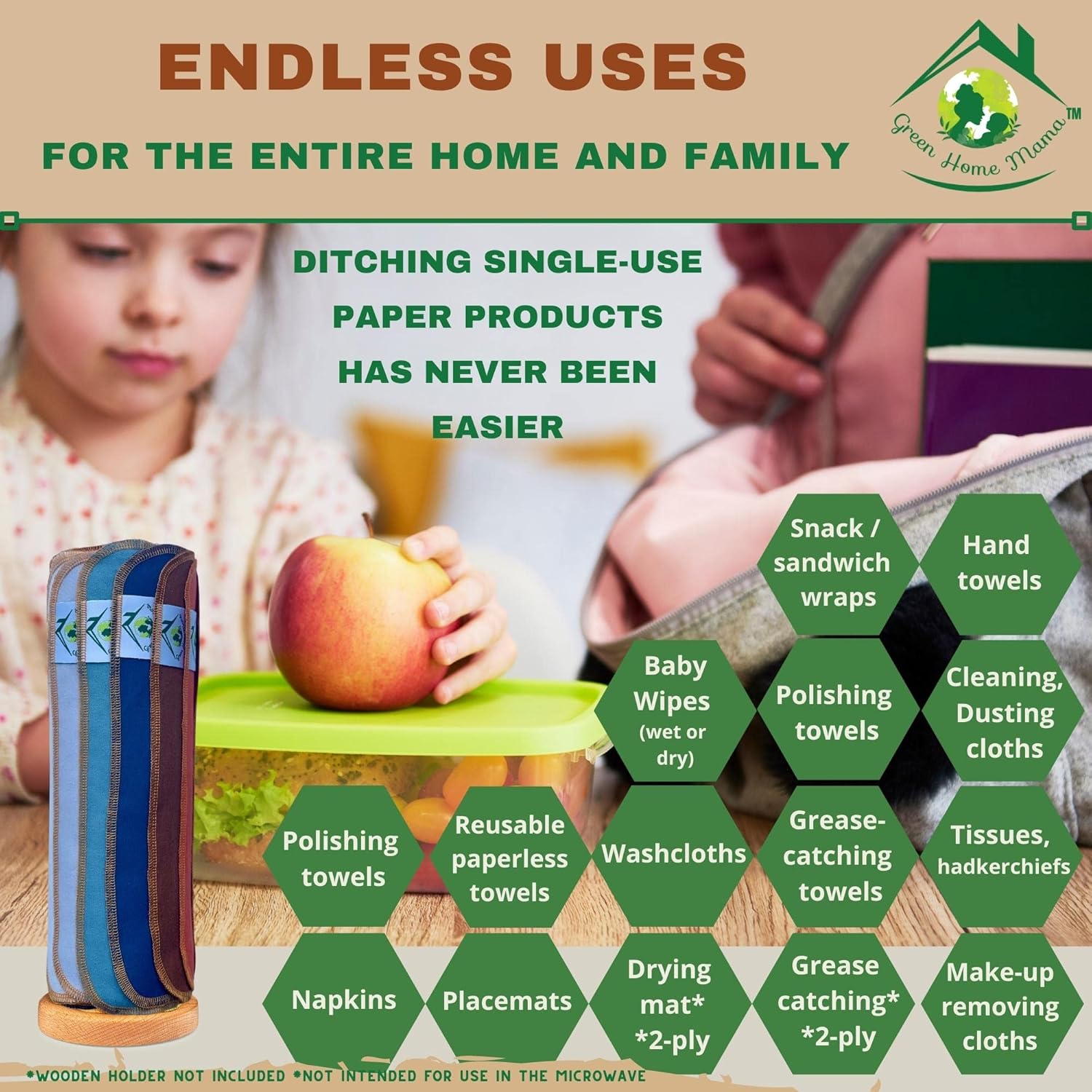 Paquete de 29 toallas de papel reutilizables lavables, toallitas naturales para bebé, toallas de papel de tela reutilizables lavables, toallas de