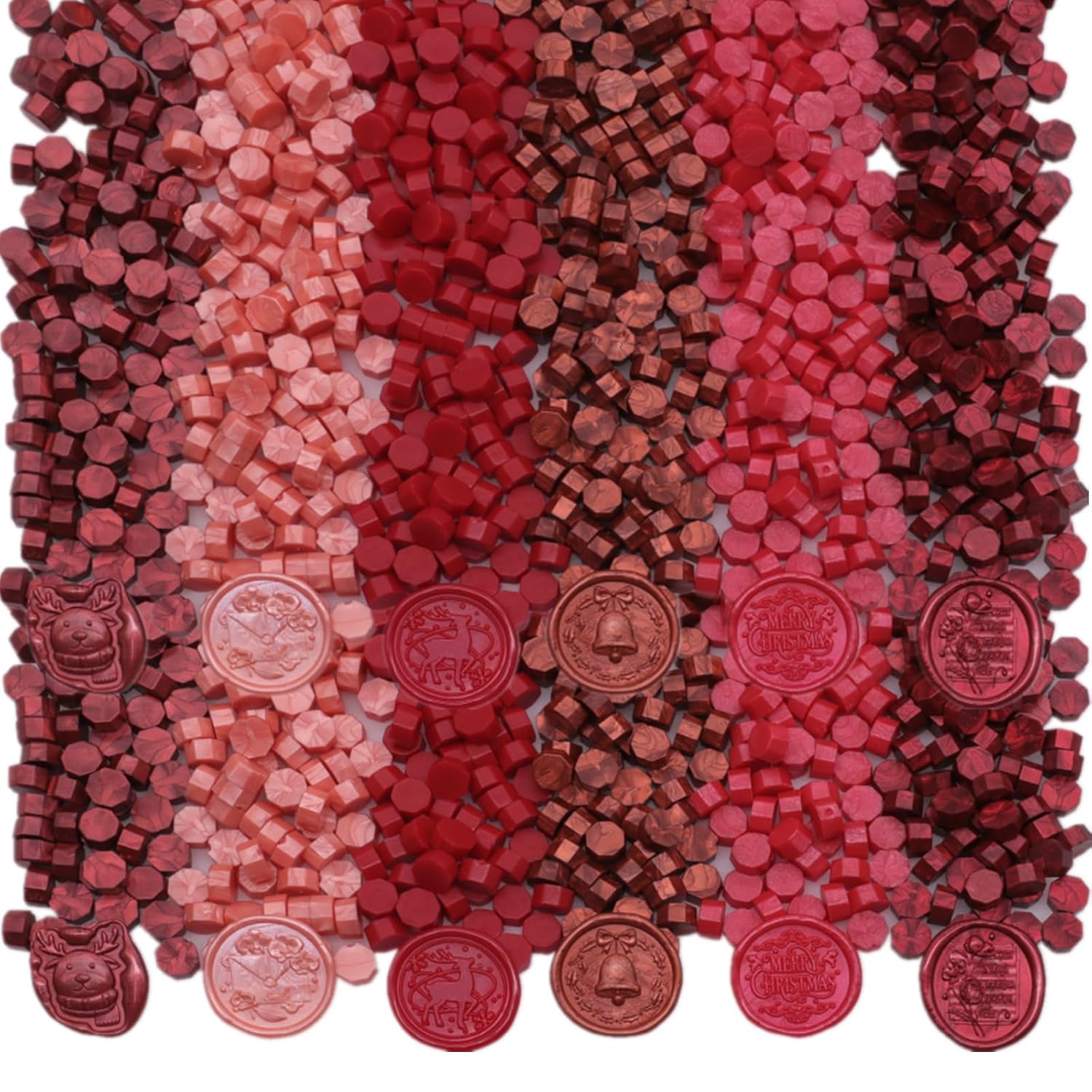 600 cuentas de sellado de cera, cuentas de cera de sellado rojo para sello de cera, juego de cuentas de sello de cera rojo vino con 6 colores