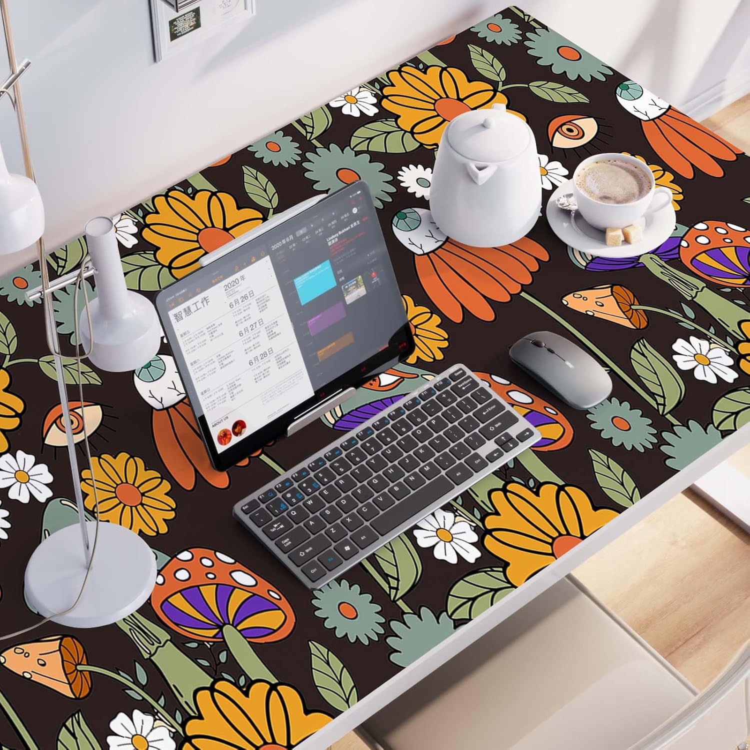 Abyssaly Papel tapiz autoadhesivo de vinilo con diseño de hongos, diseño de hongos del bosque, removible para dormitorio, papel de pared