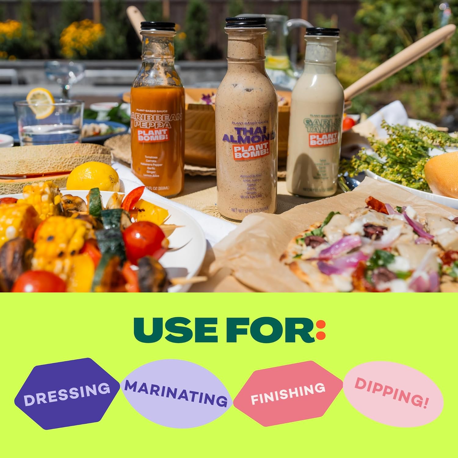 Plant Bomb Salsa a base de plantas de Peppa caribeña, adobo y aderezo, sin gluten, sin OMG, sin lácteos, sin azúcar añadido, vegano, paleo, bajo en