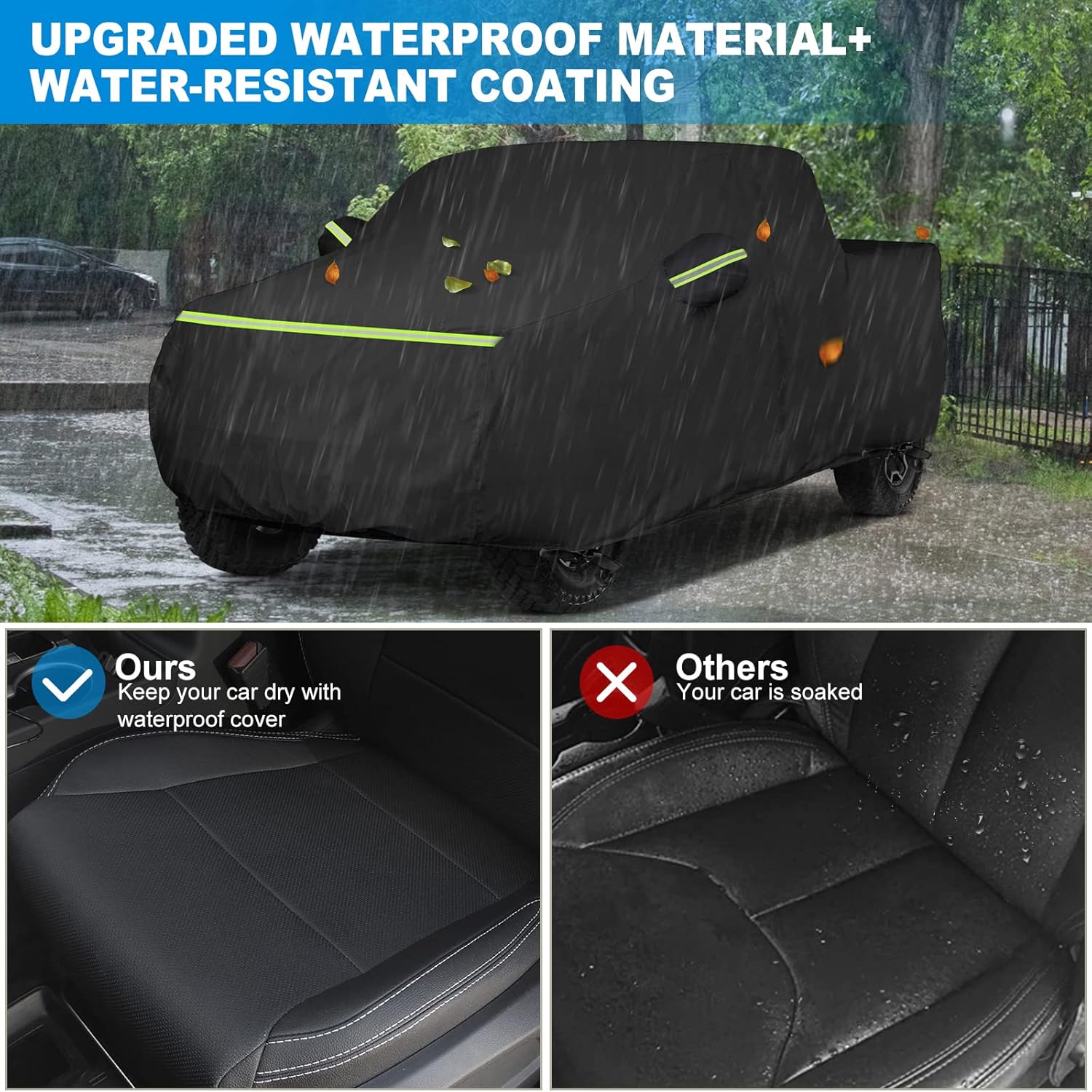 BORDAN Funda para automóvil Dodge Ram 1500 Classic Crew Cab de 5 pies 7 pulgadas o Quad Cab 6 pies 4 pulgadas, caja de tela Oxford 420D, protección
