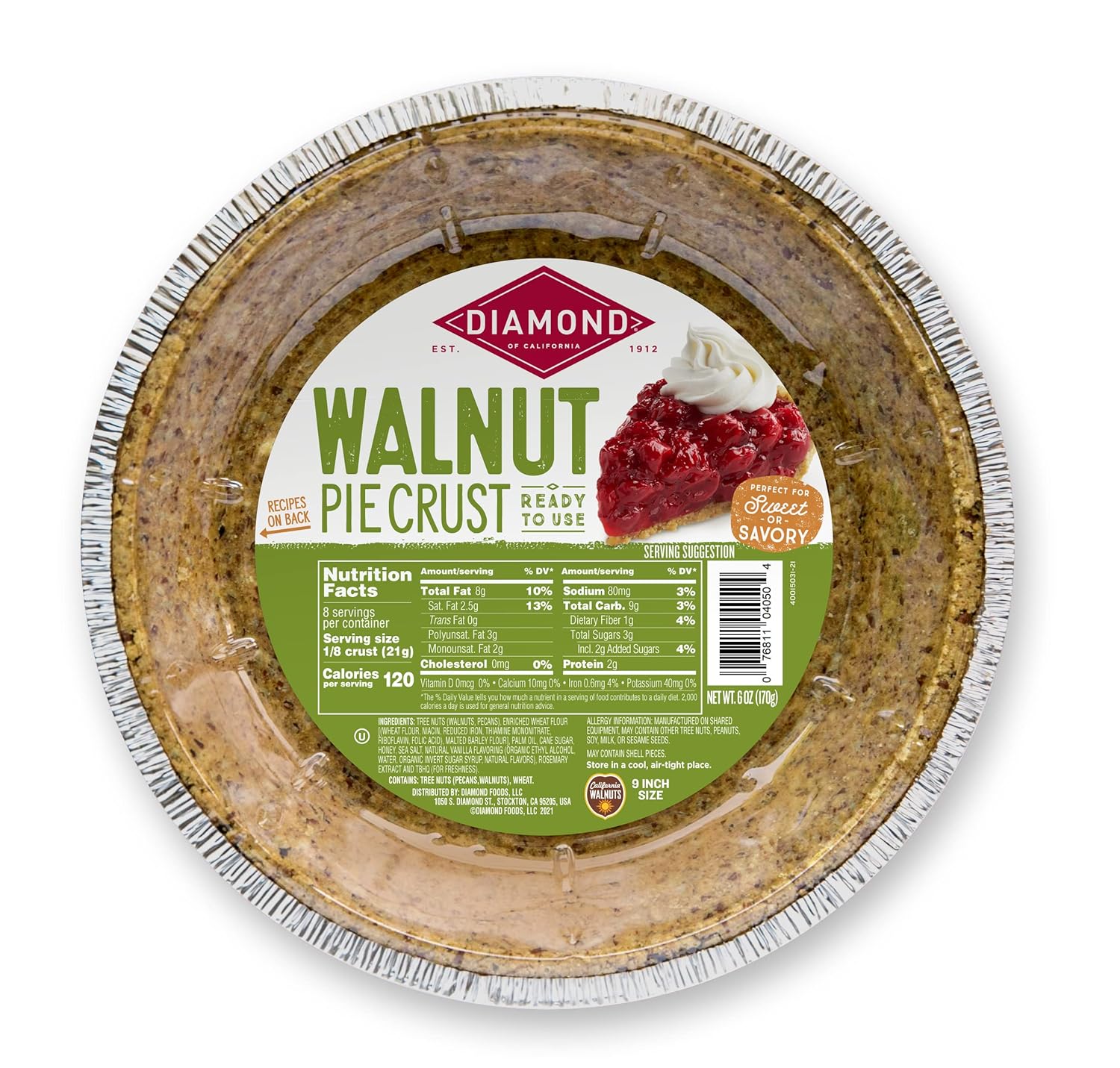 Diamond of California Corteza de pastel de nuez, 6 Oz 1 Unidad
