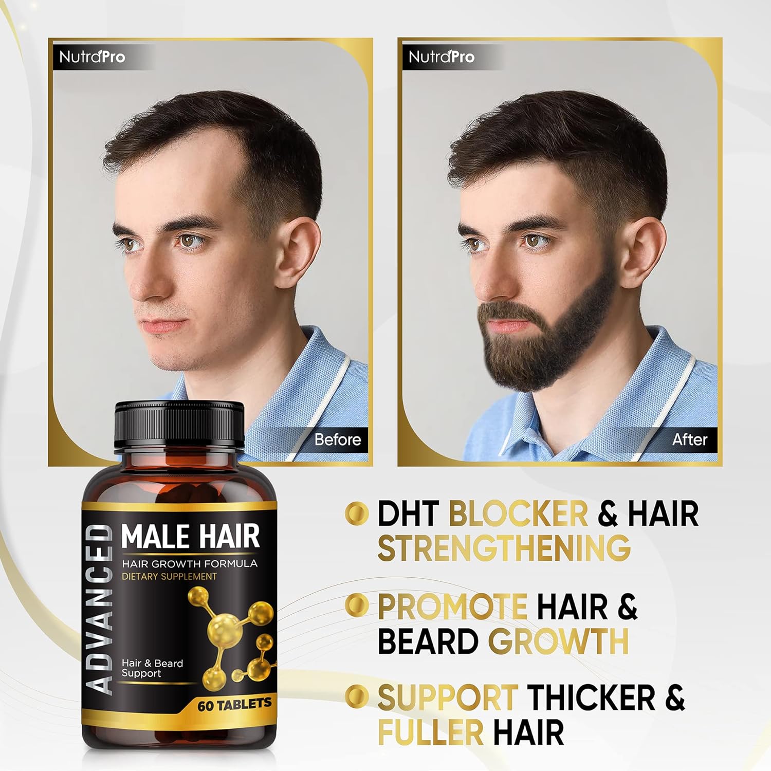 Vitaminas para el crecimiento del cabello para hombres, píldoras contra la pérdida de cabello. Suplemento para el crecimiento del cabello y el