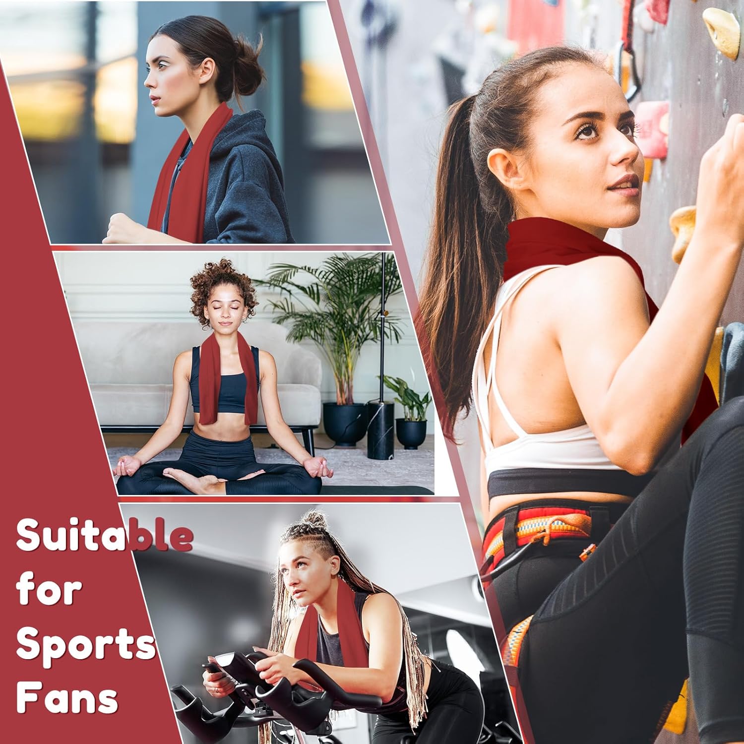Honoson Toalla de enfriamiento a granel transpirable para entrenamiento frío y cuello toalla de microfibra para gimnasio, viajes, yoga, campamento,