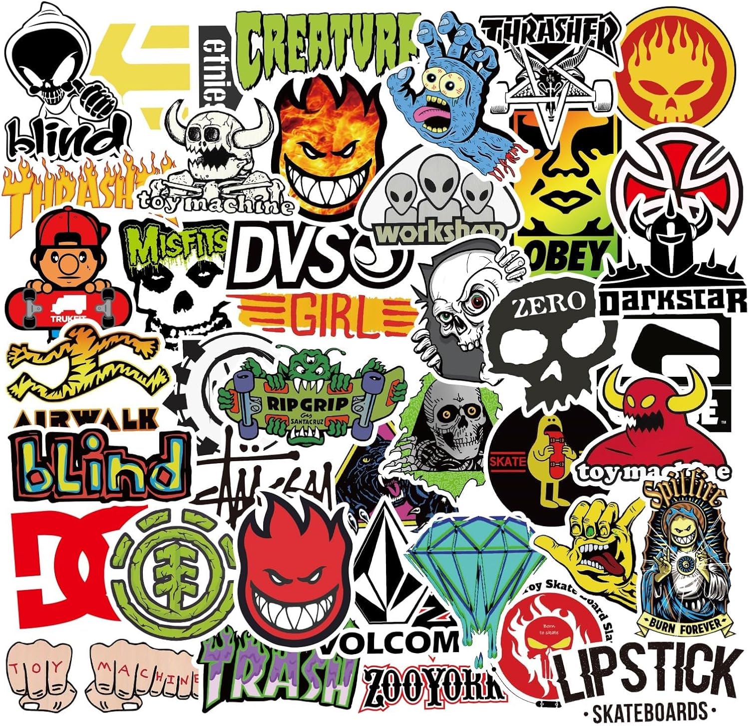 Calcomanías geniales para adultos, 100 calcomanías para laptop para adultos, adolescentes, niños, calcomanías de graffiti para laptop, monopatín,