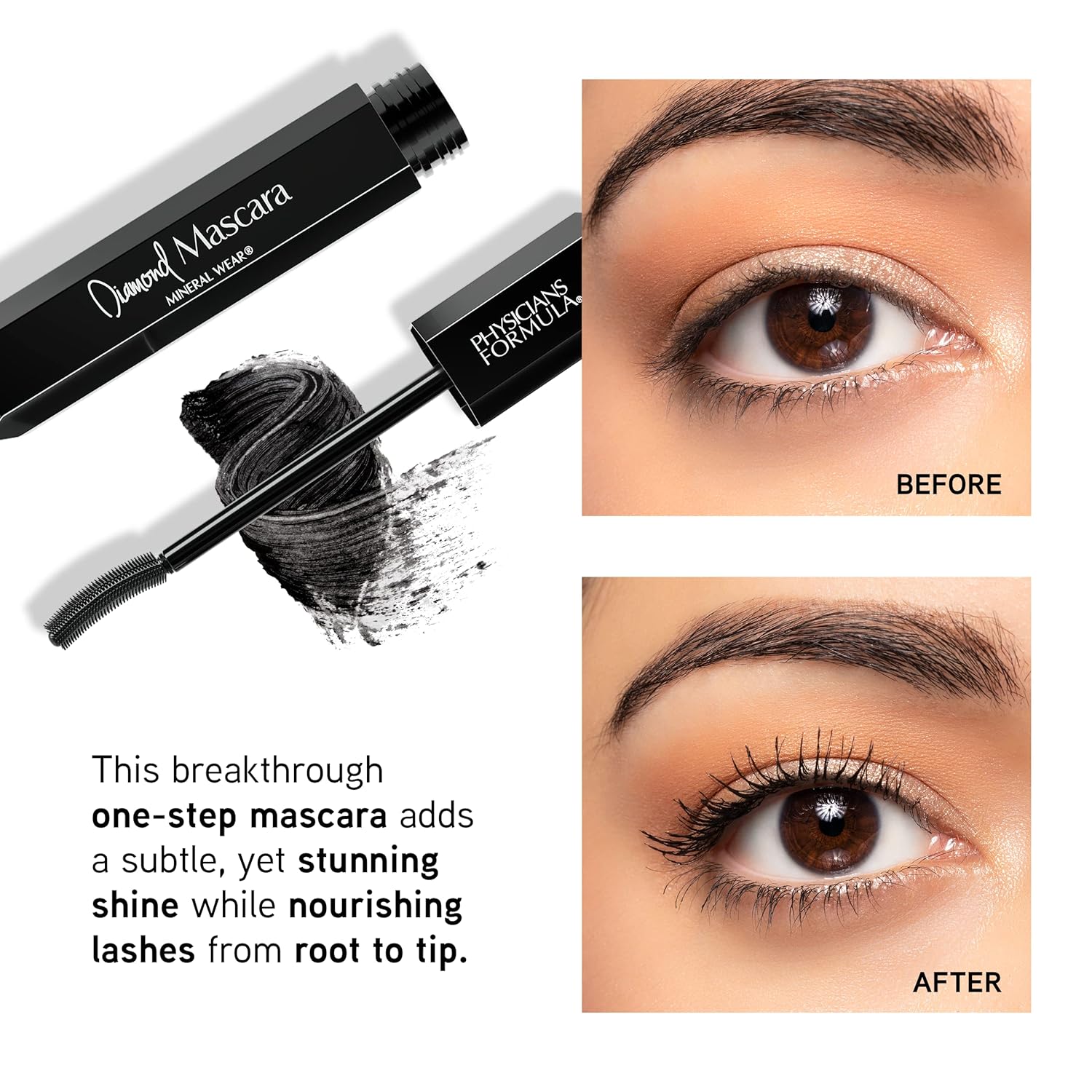 Physicians Formula Mineral Wear – Máscara de diamante con diamante negro