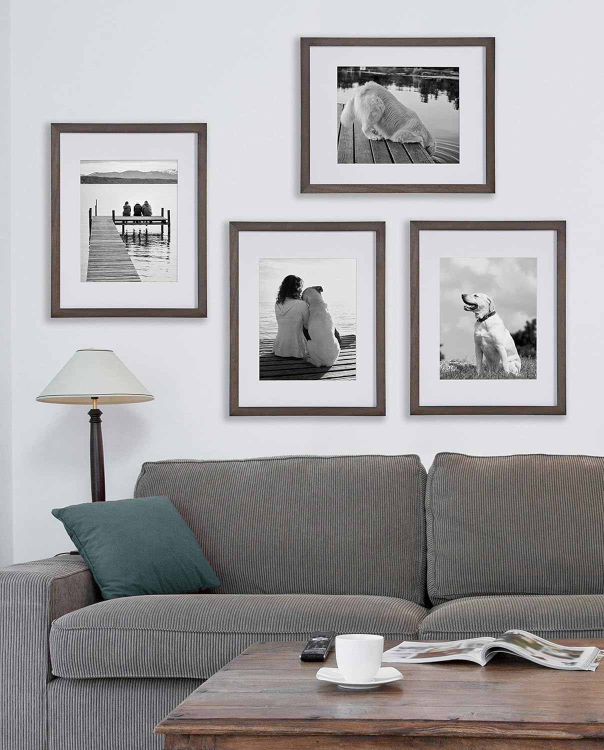 DesignOvation – Juego de marcos de fotos personalizables en madera